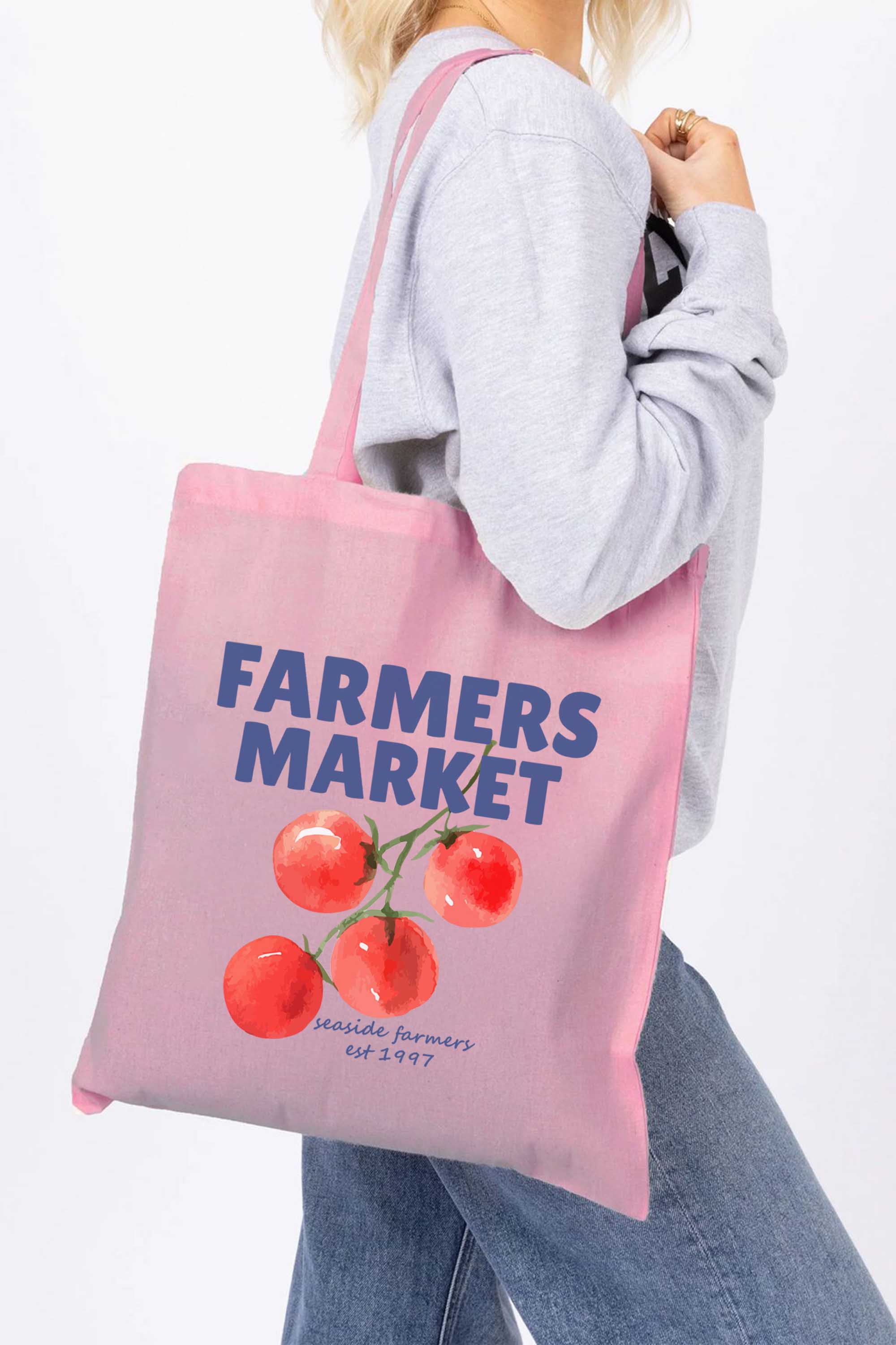 Farmers Market Printed Tote Bag