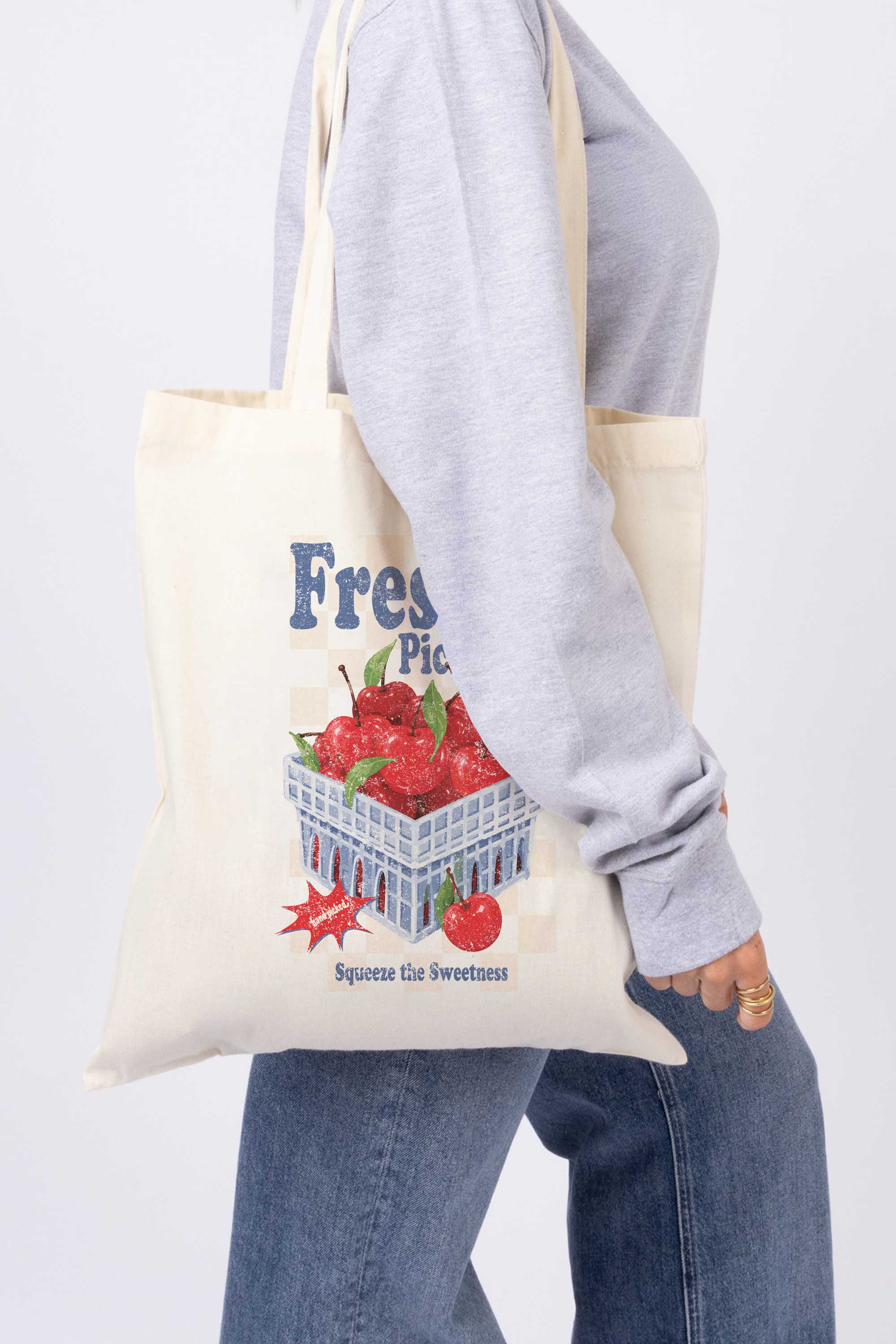 Freshly Picked Apples Printed Tote Bag
