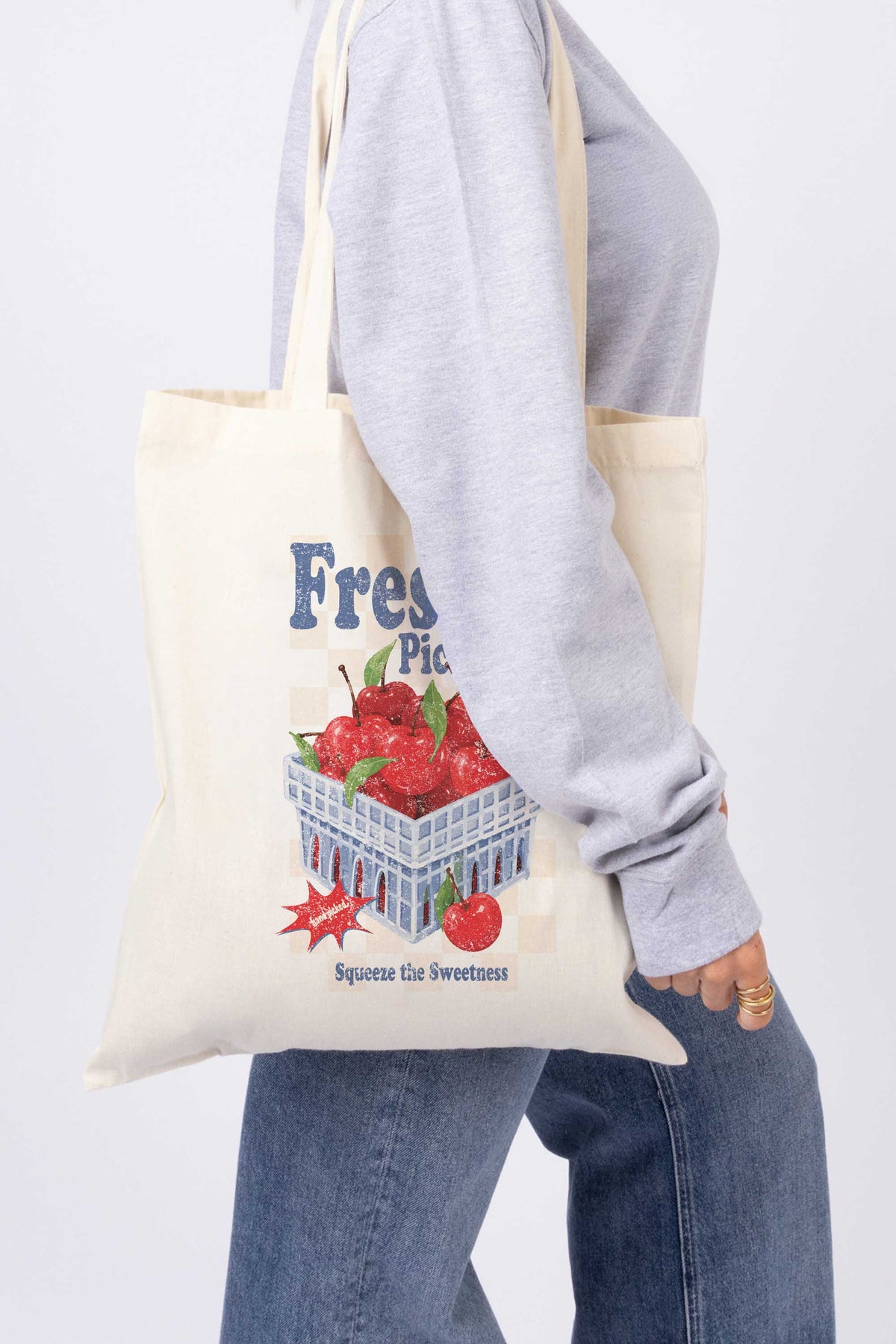 Freshly Picked Apples Printed Tote Bag