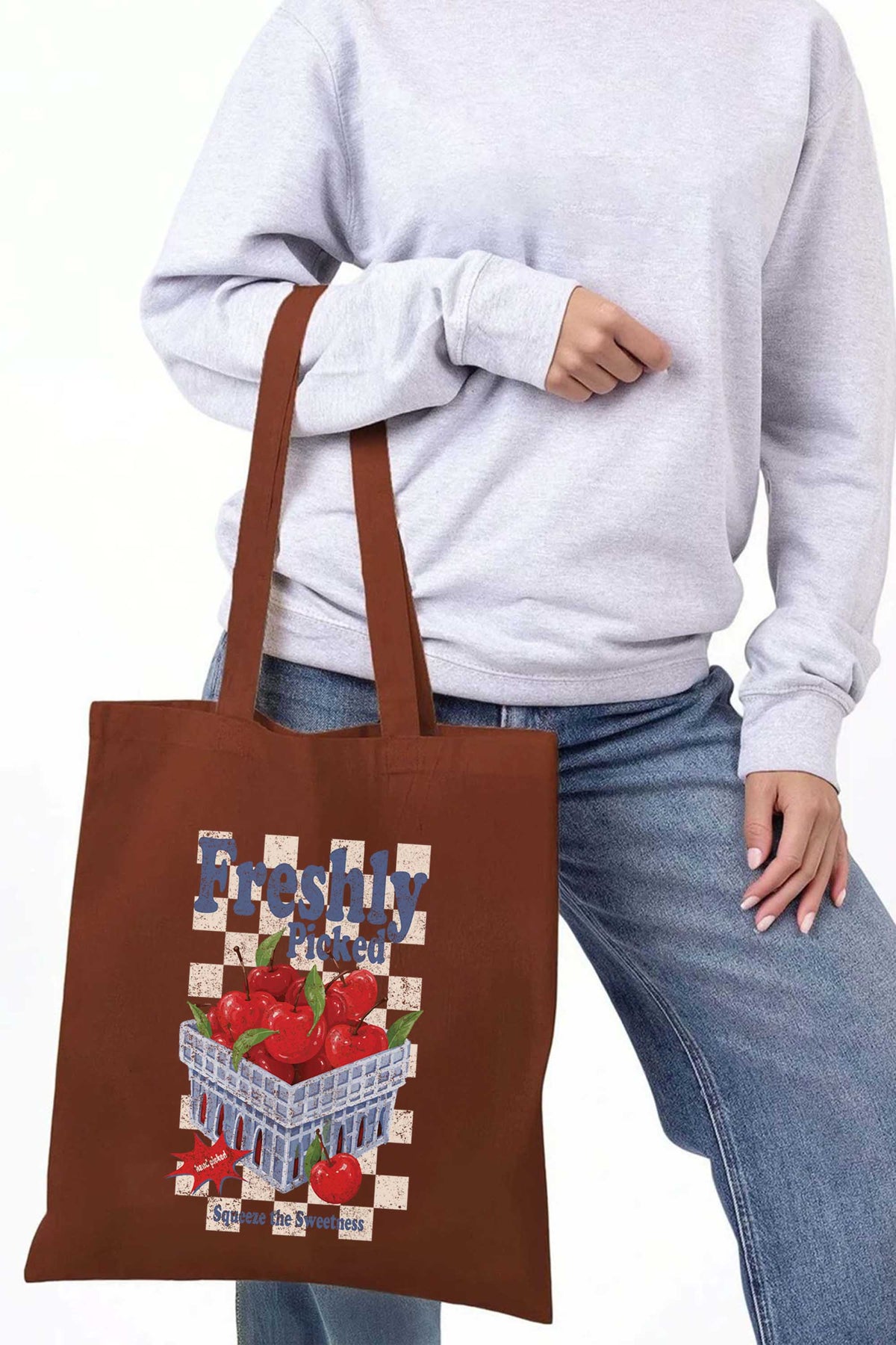 Freshly Picked Apples Printed Tote Bag