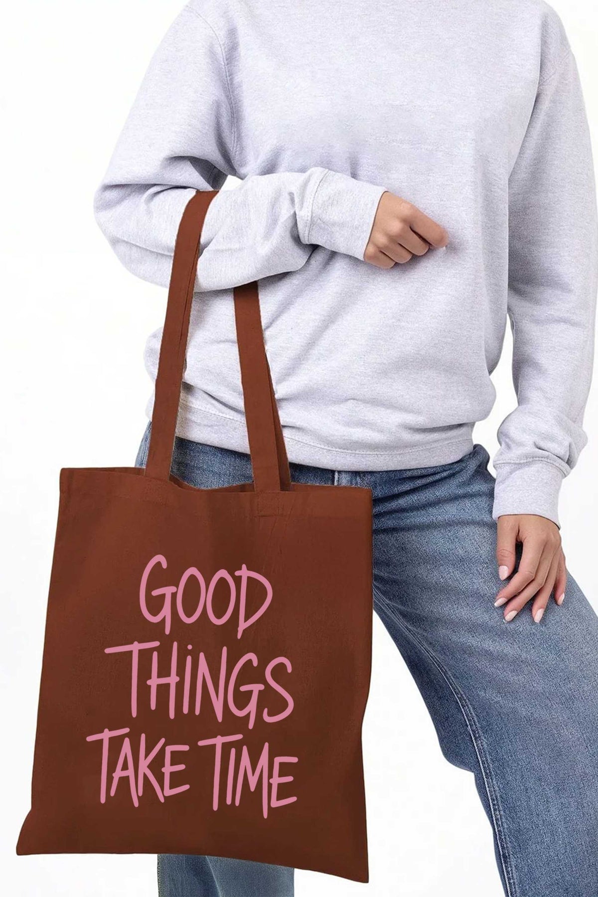 Good Things Take time Printed Tote Bag