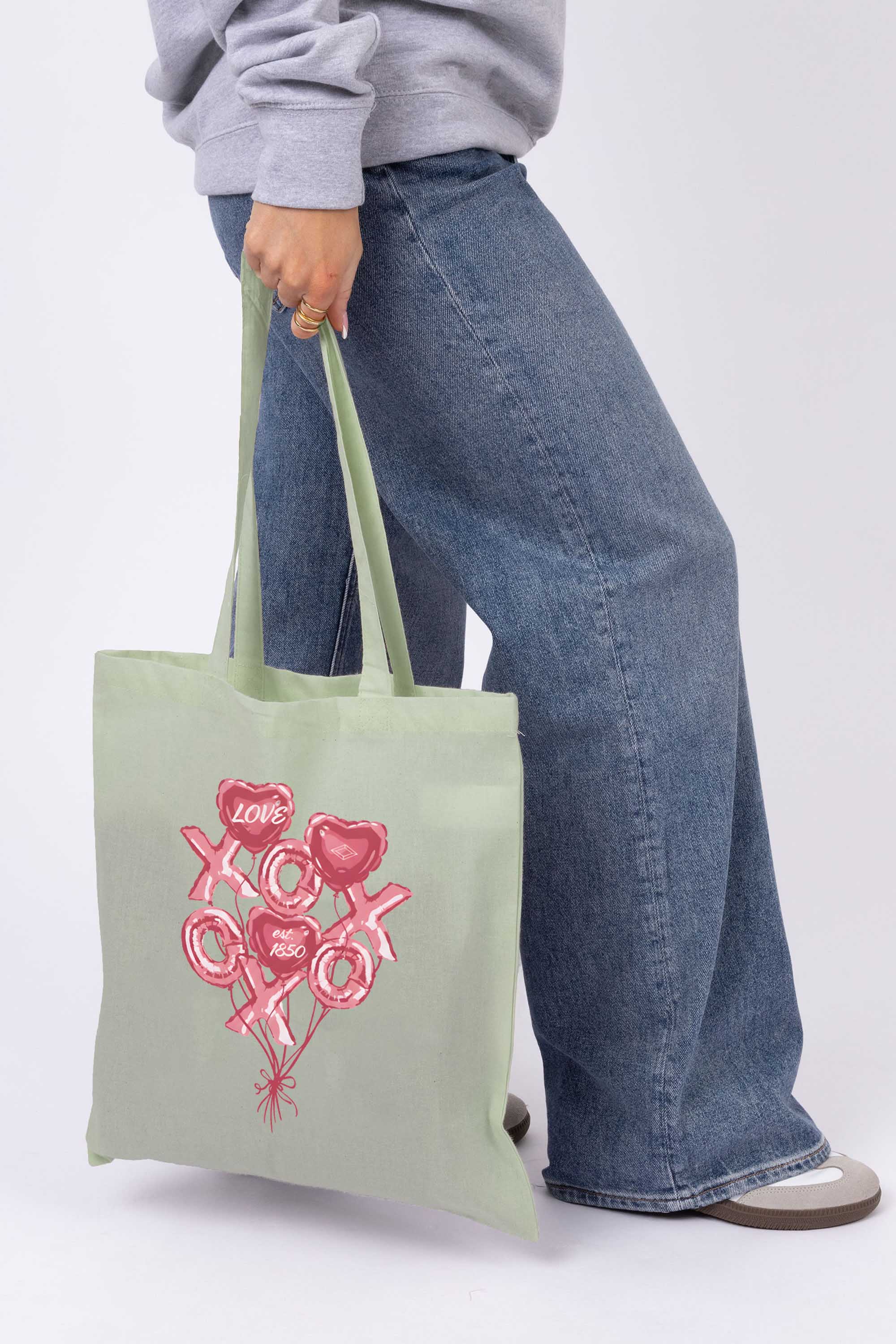 Valentine XOXO Love Printed Cotton Tote Bag