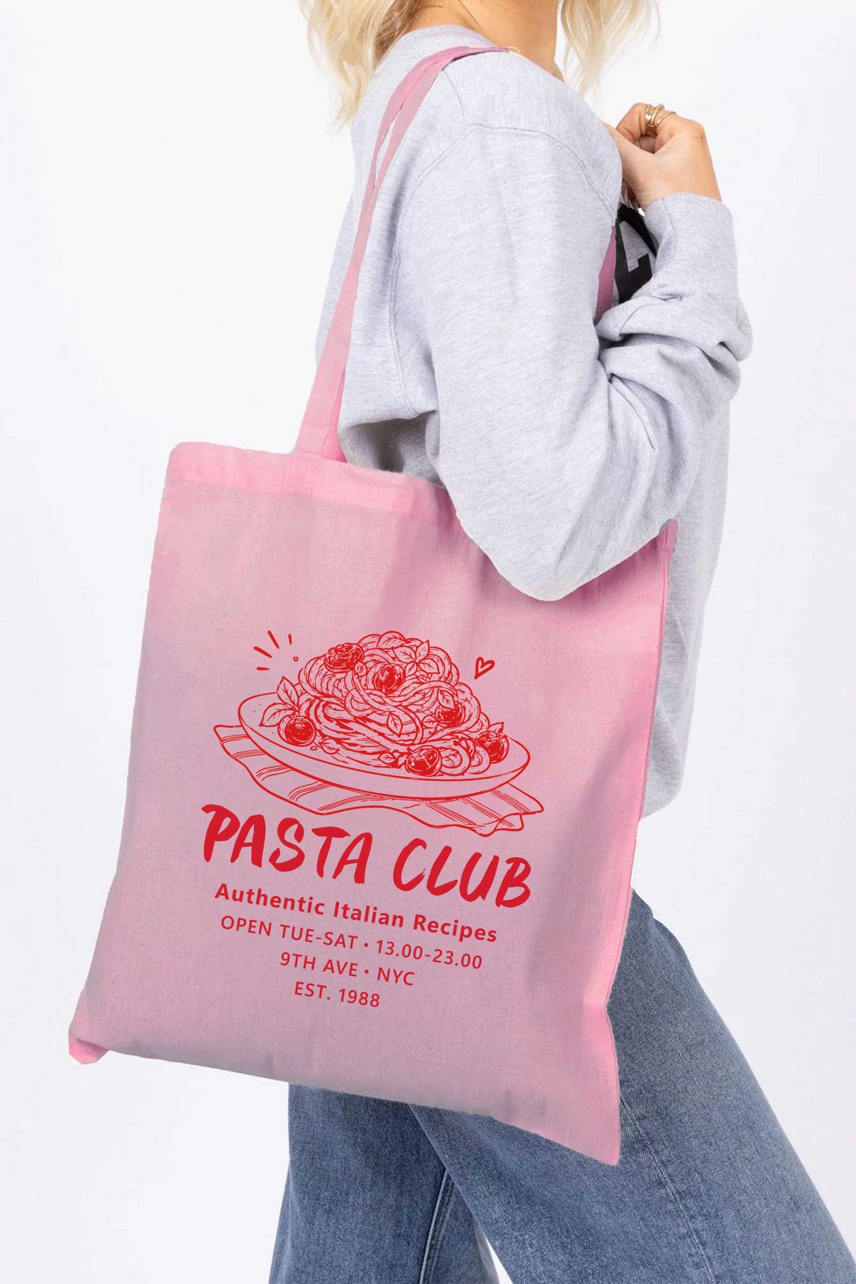Pasta Club Printed Tote Bag