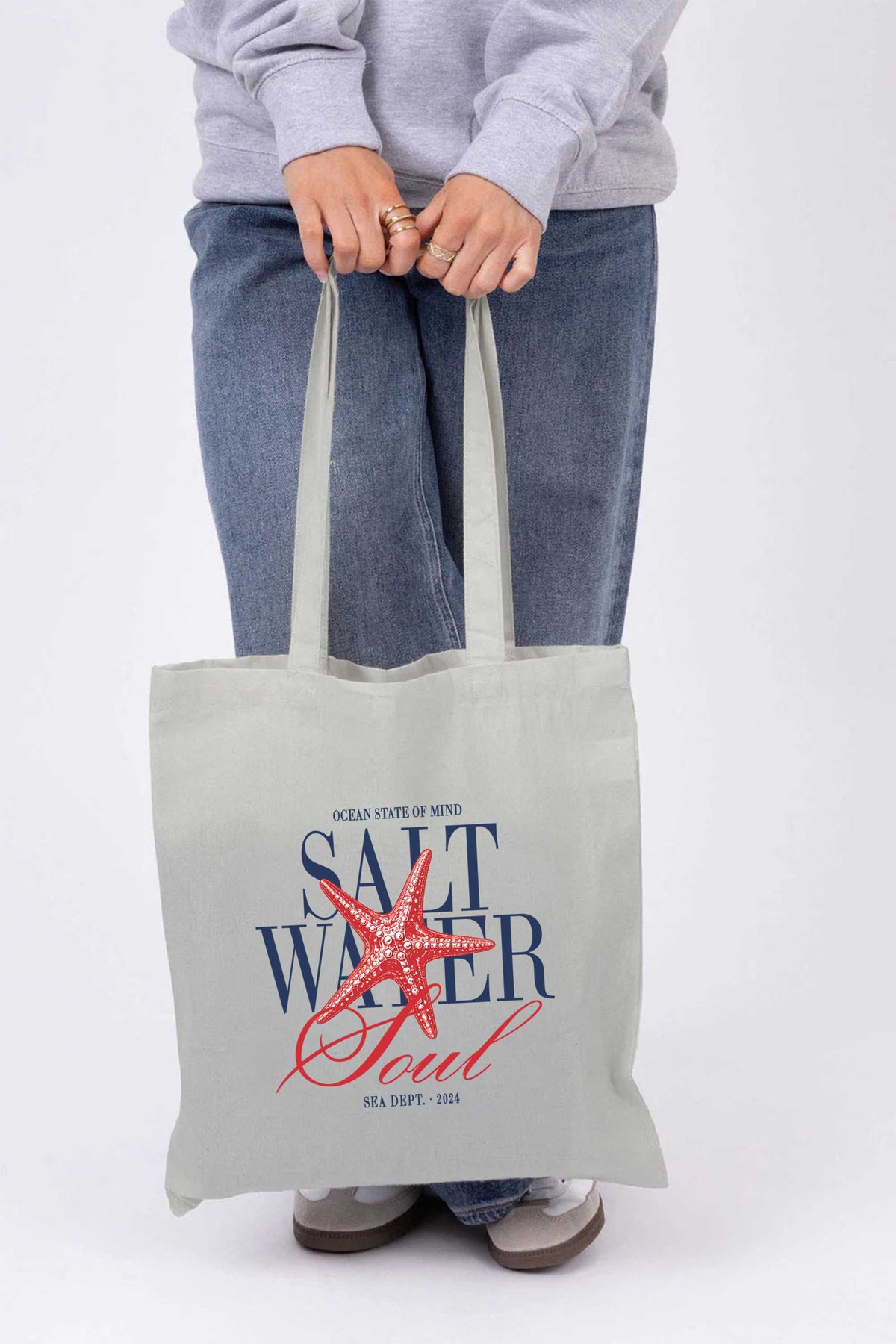 Salt Water Soul Printed Tote Bag