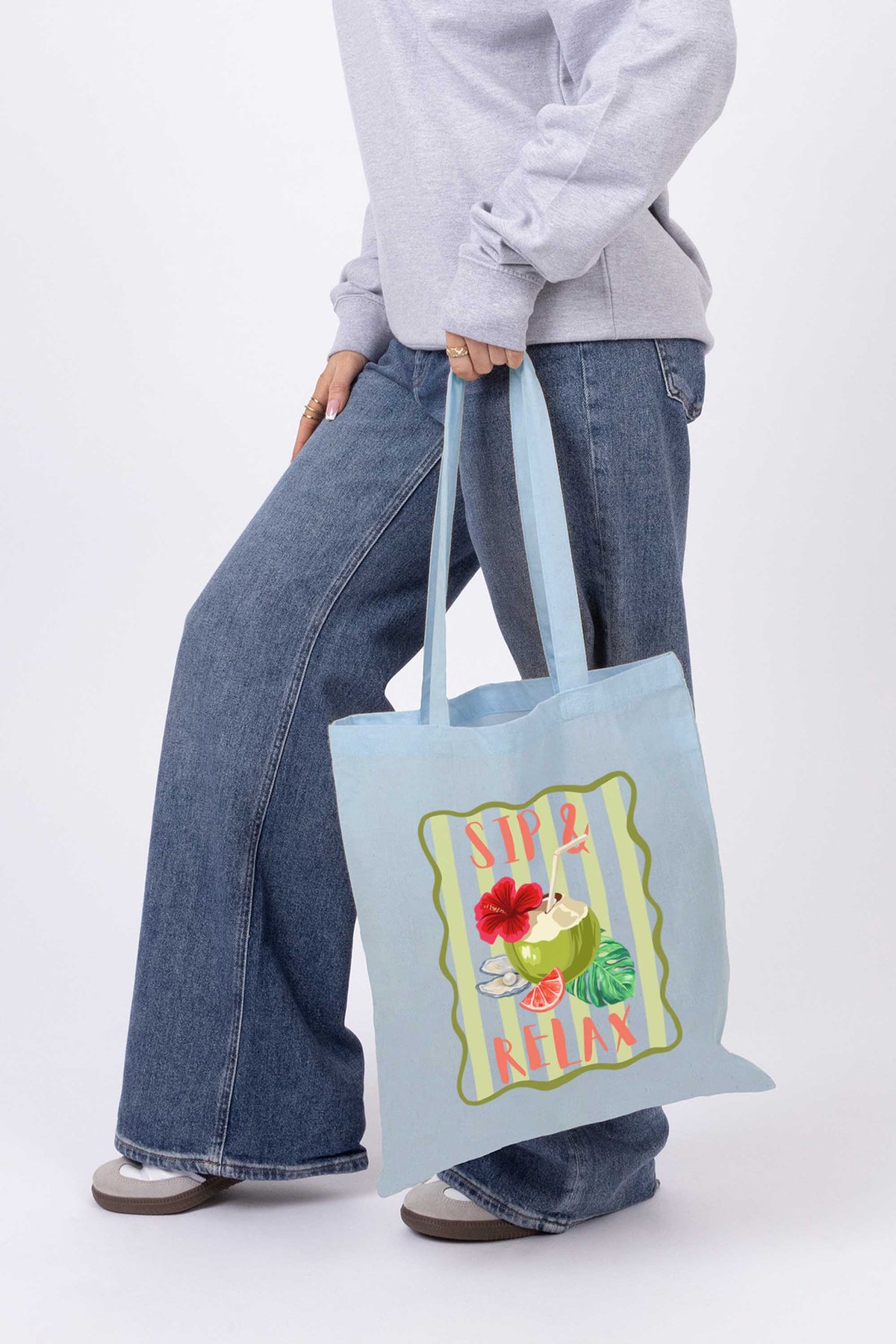 Sip and Relax Printed Tote Bag