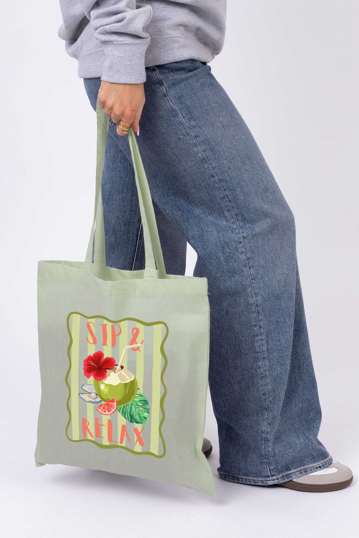 Sip and Relax Printed Tote Bag