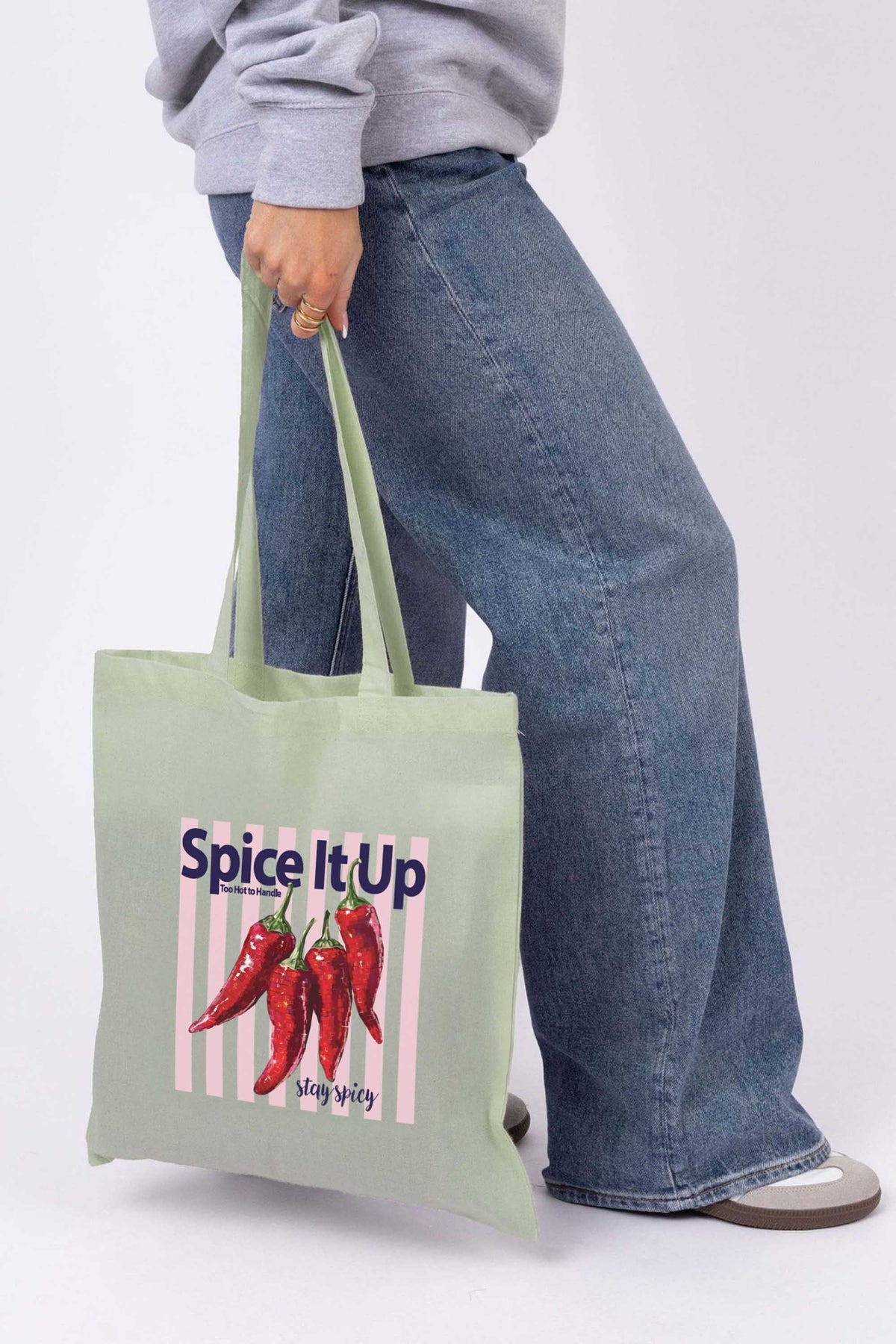 Spice it Up Chillies Retro Printed Tote Bag