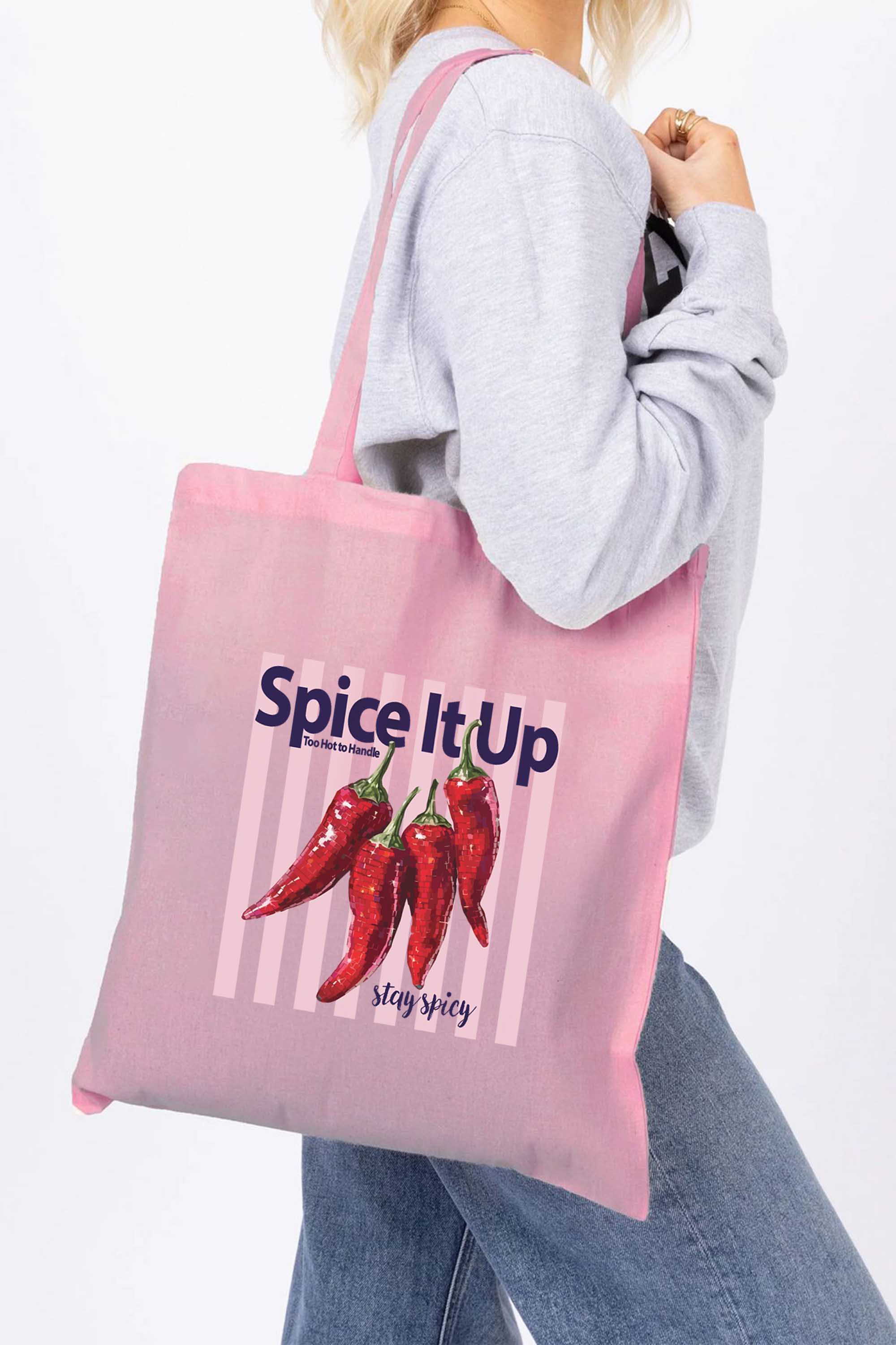 Spice it Up Chillies Retro Printed Tote Bag