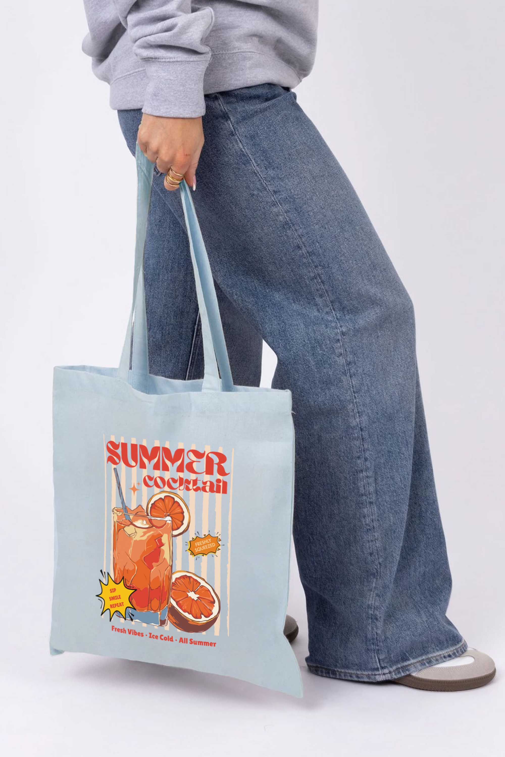 Summer Cocktail Vintage Printed Tote Bag