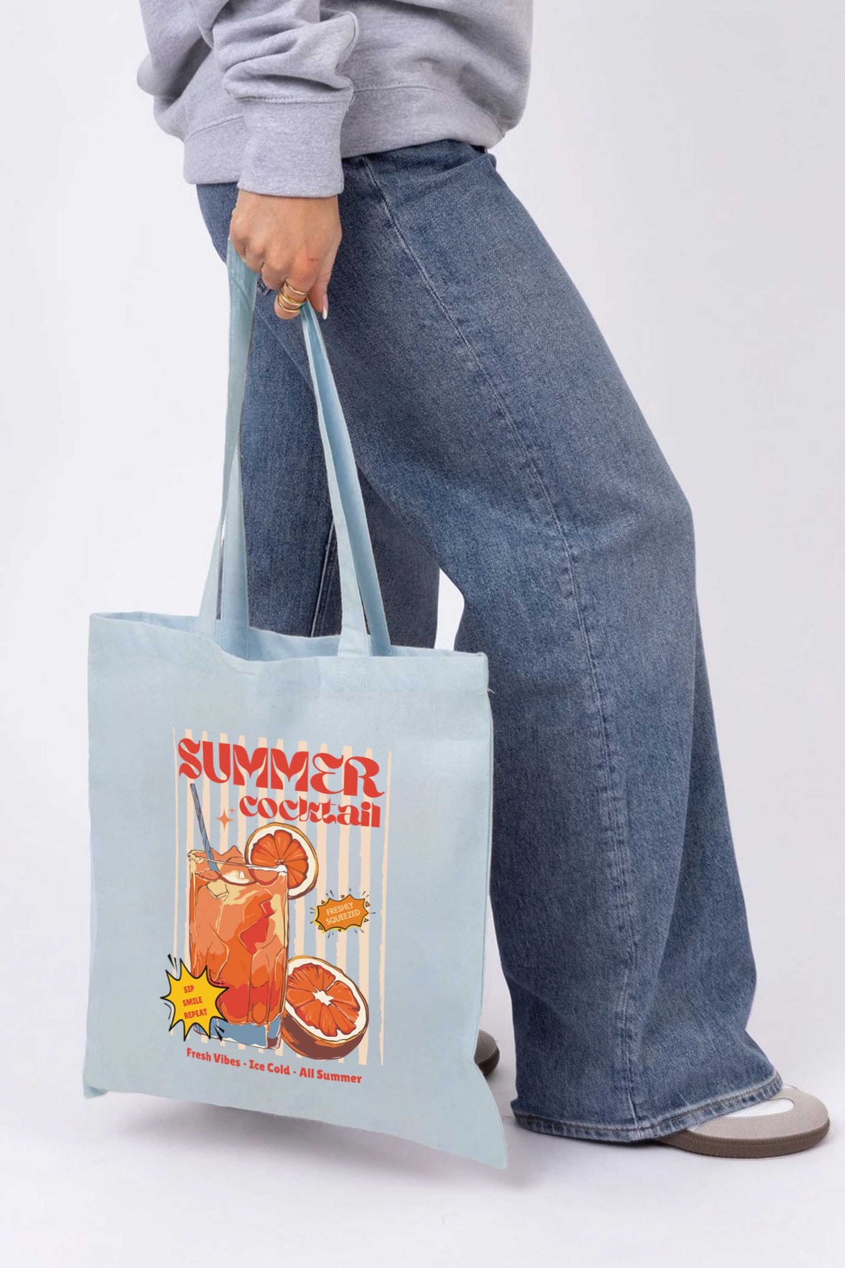 Summer Cocktail Vintage Printed Tote Bag