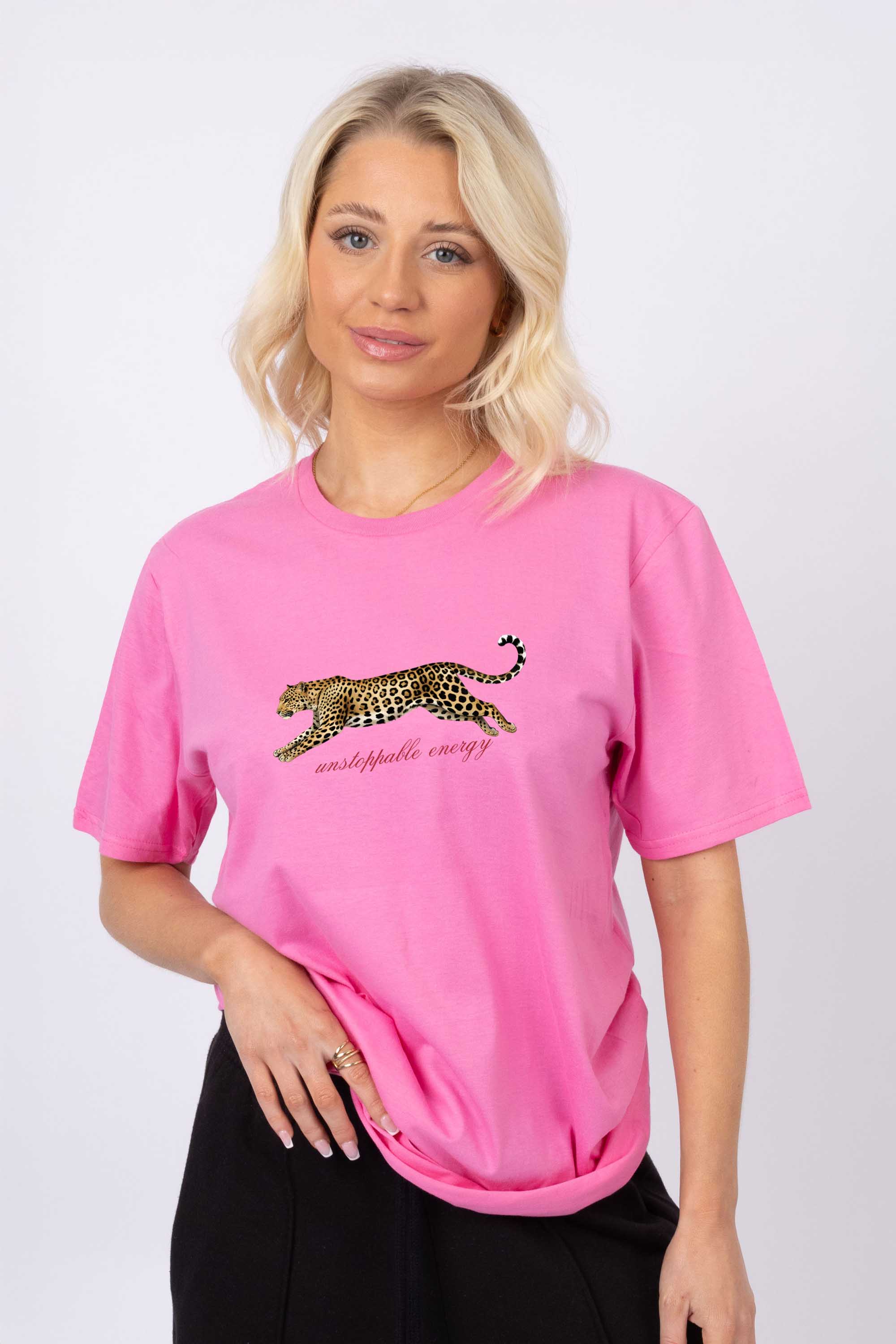 Unstoppable Energy Leopard Printed T-Shirt
