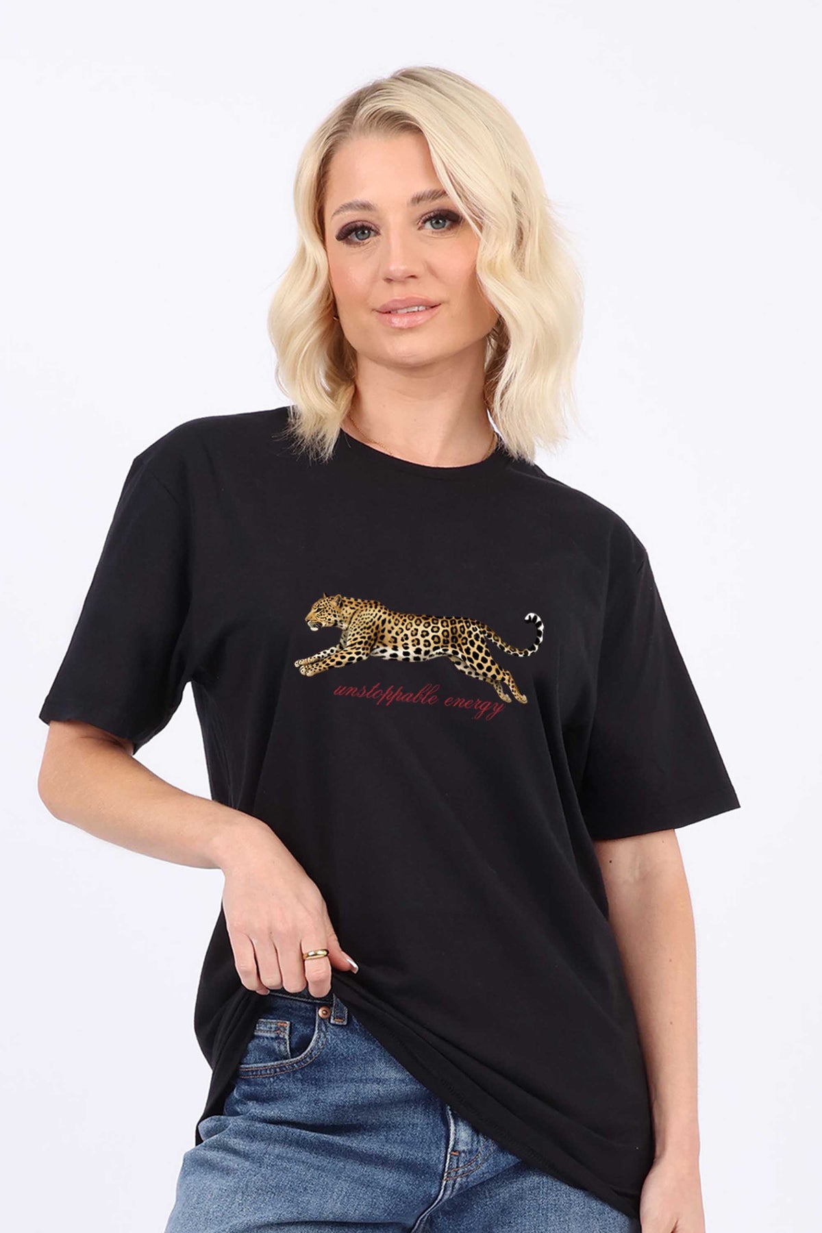 Unstoppable Energy Leopard Printed T-Shirt