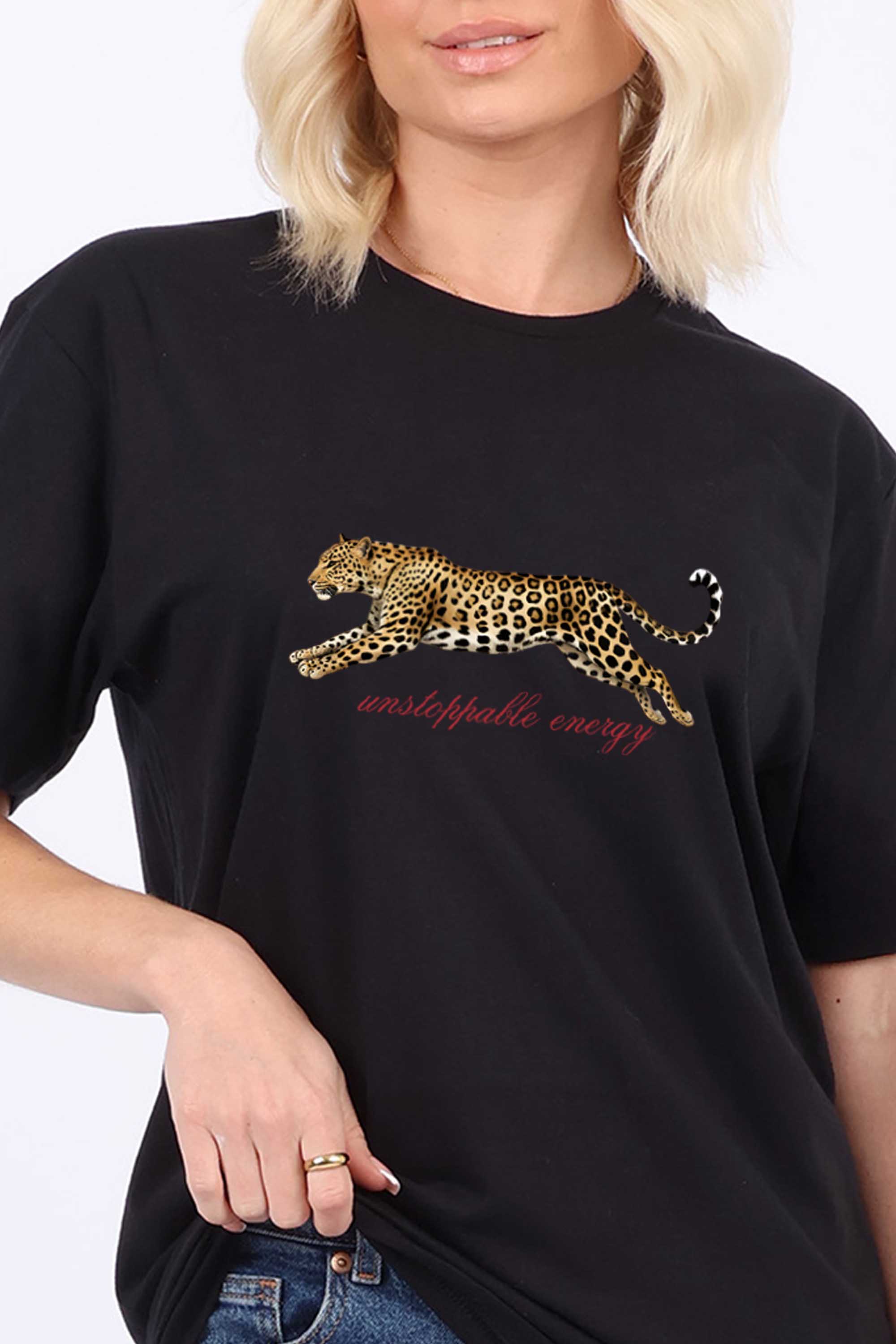 Unstoppable Energy Leopard Printed T-Shirt