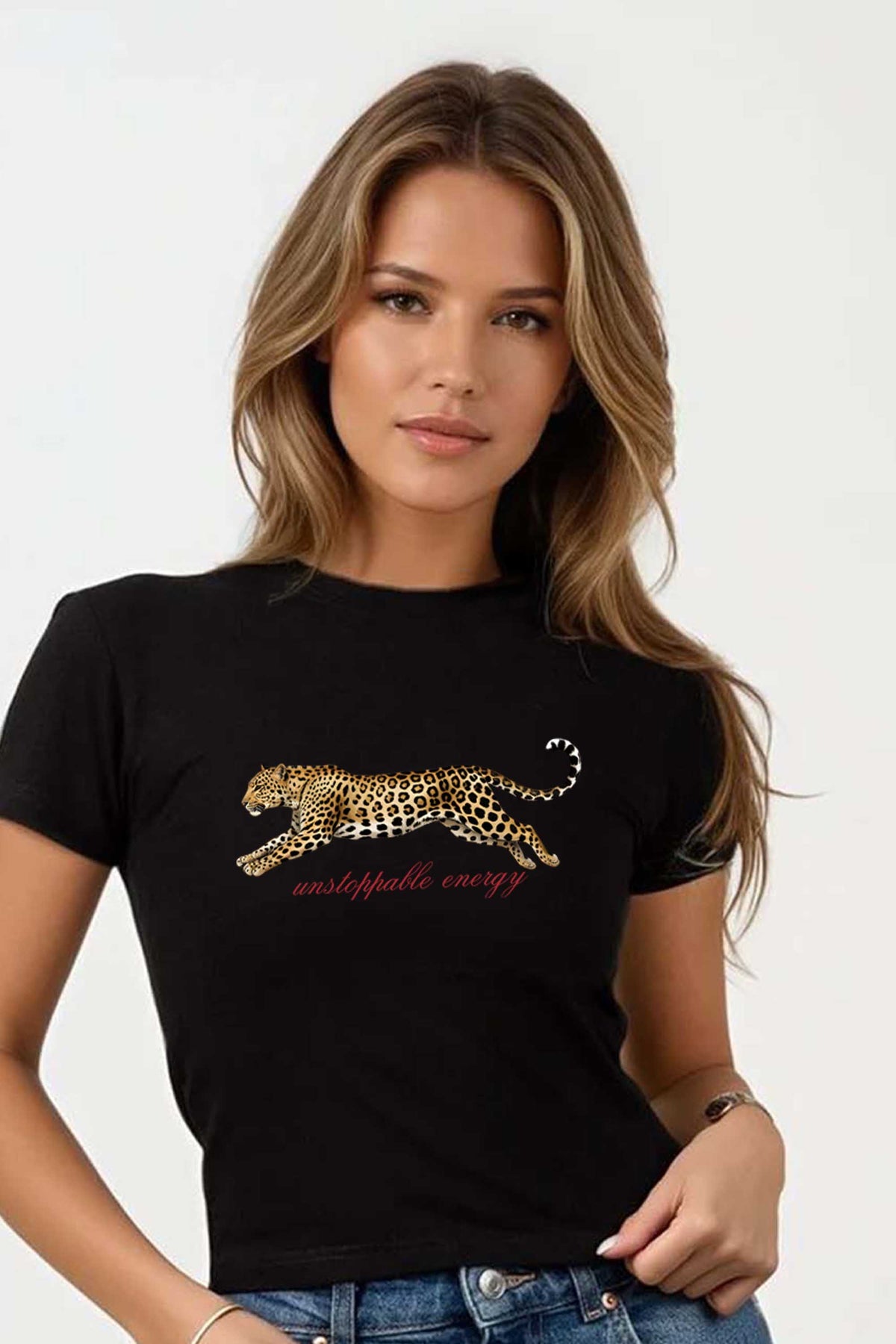 220GSM Unstoppable Energy Leopard Printed Baby Tee