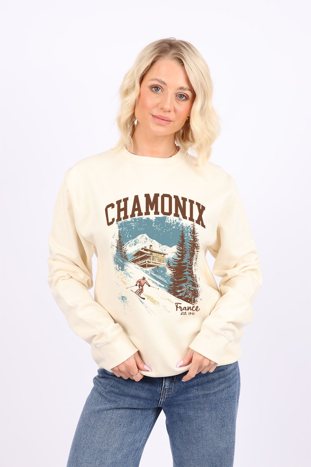 Chamonix France Ski Haven Printed Sweatshirts