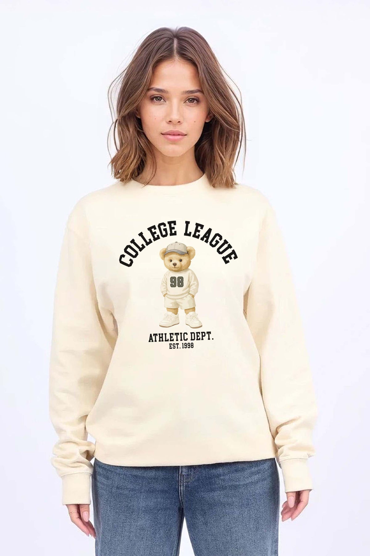 College League Teddy Athletic Printed Sweatshirt