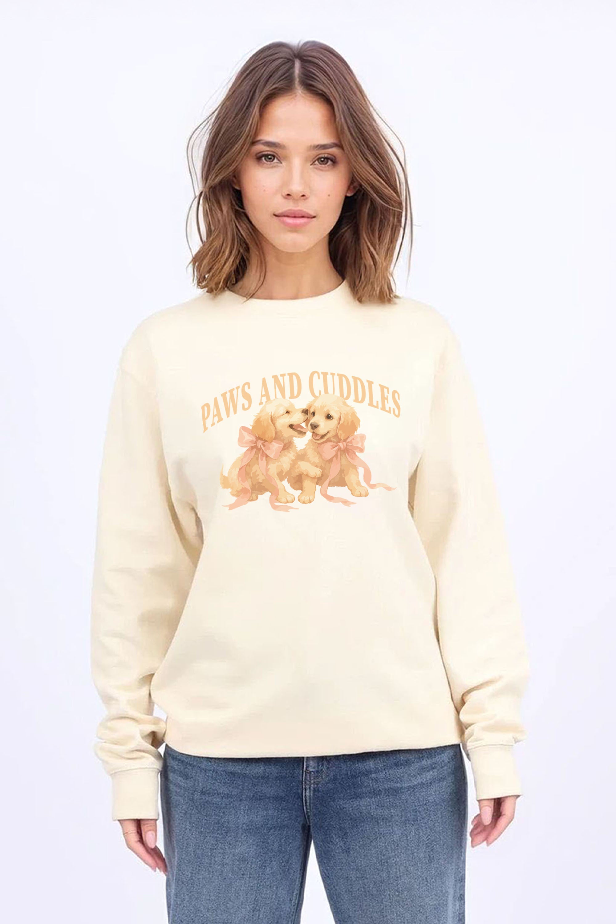 Paws and Cuddles Puppies Printed Sweatshirt