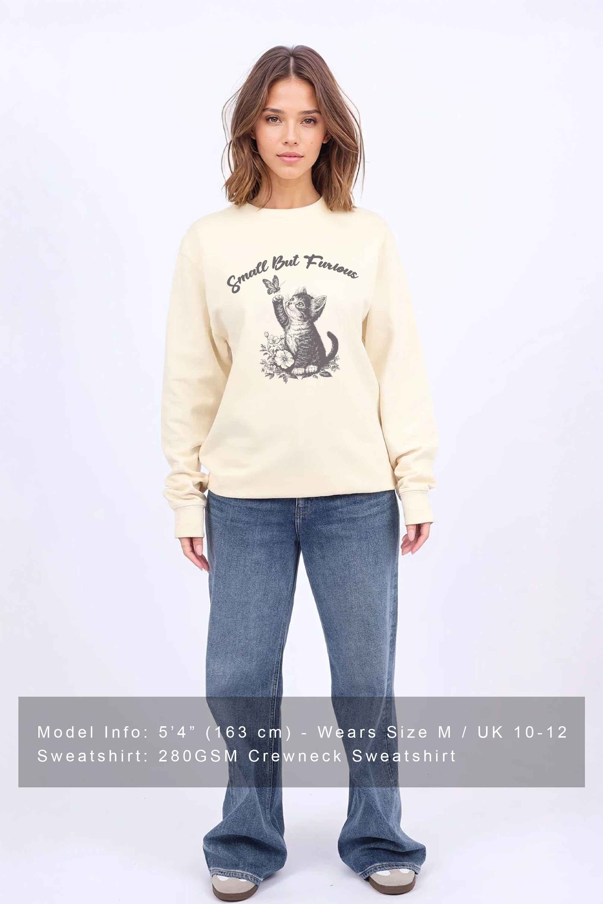 Small But Furious Cat Printed Sweatshirt