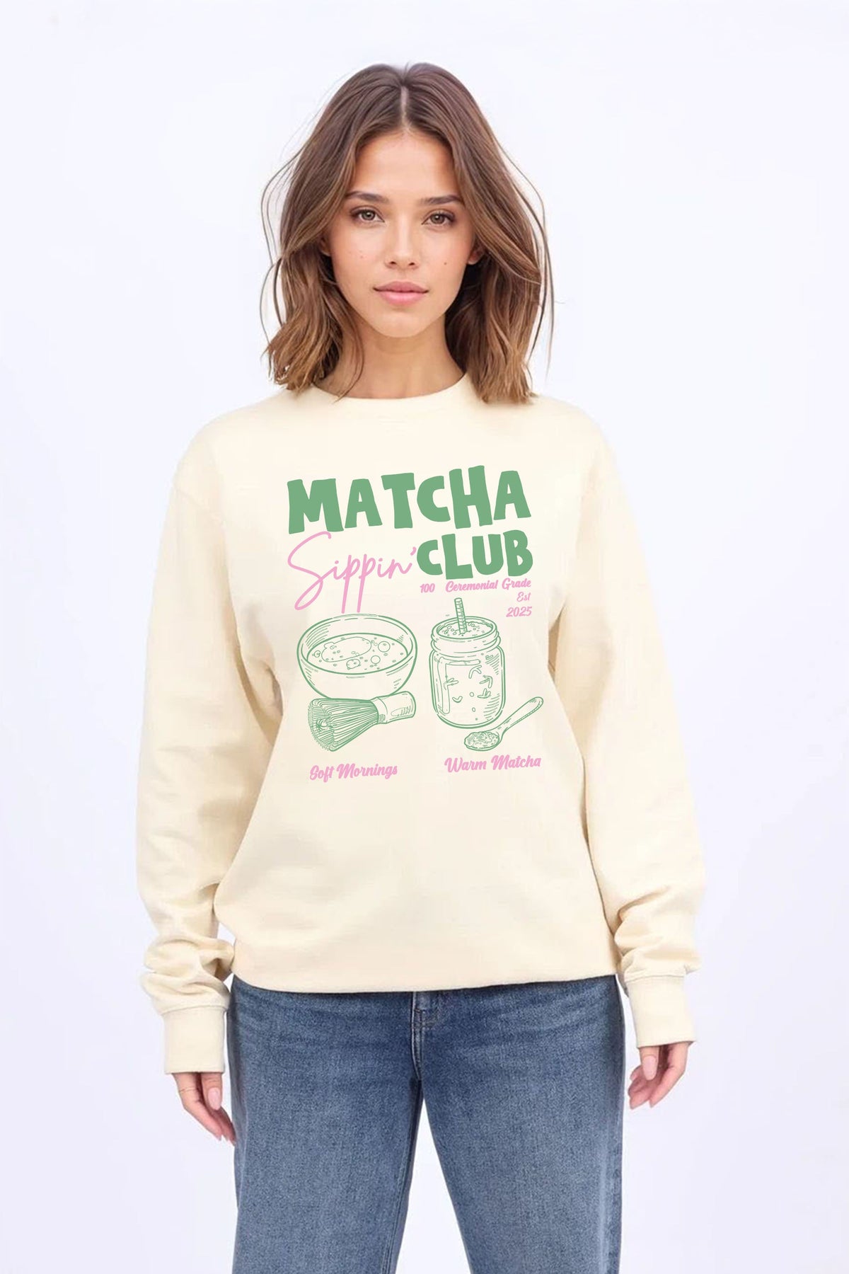 Matcha Club Printed Sweatshirt
