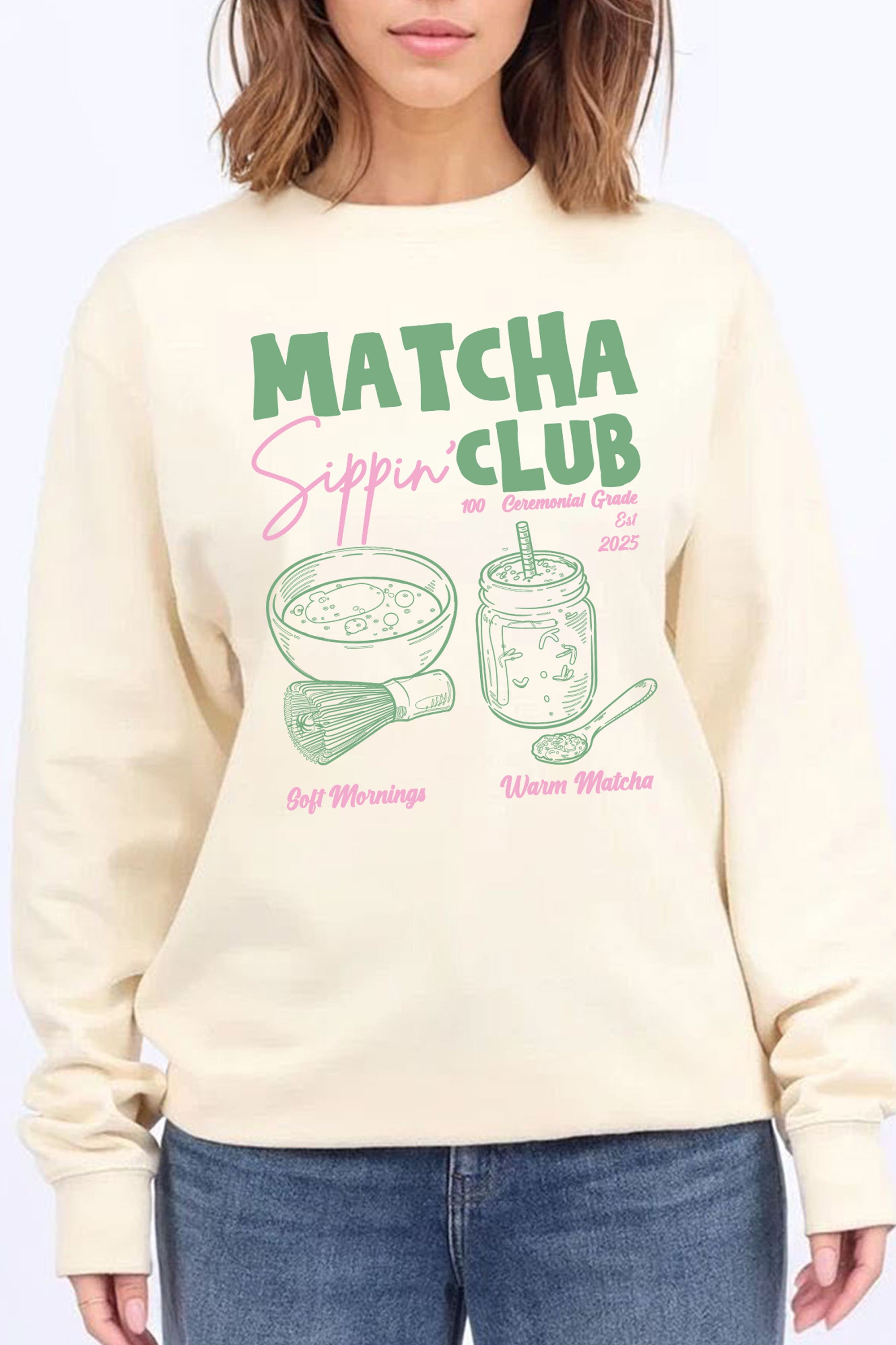 Matcha Club Printed Sweatshirt