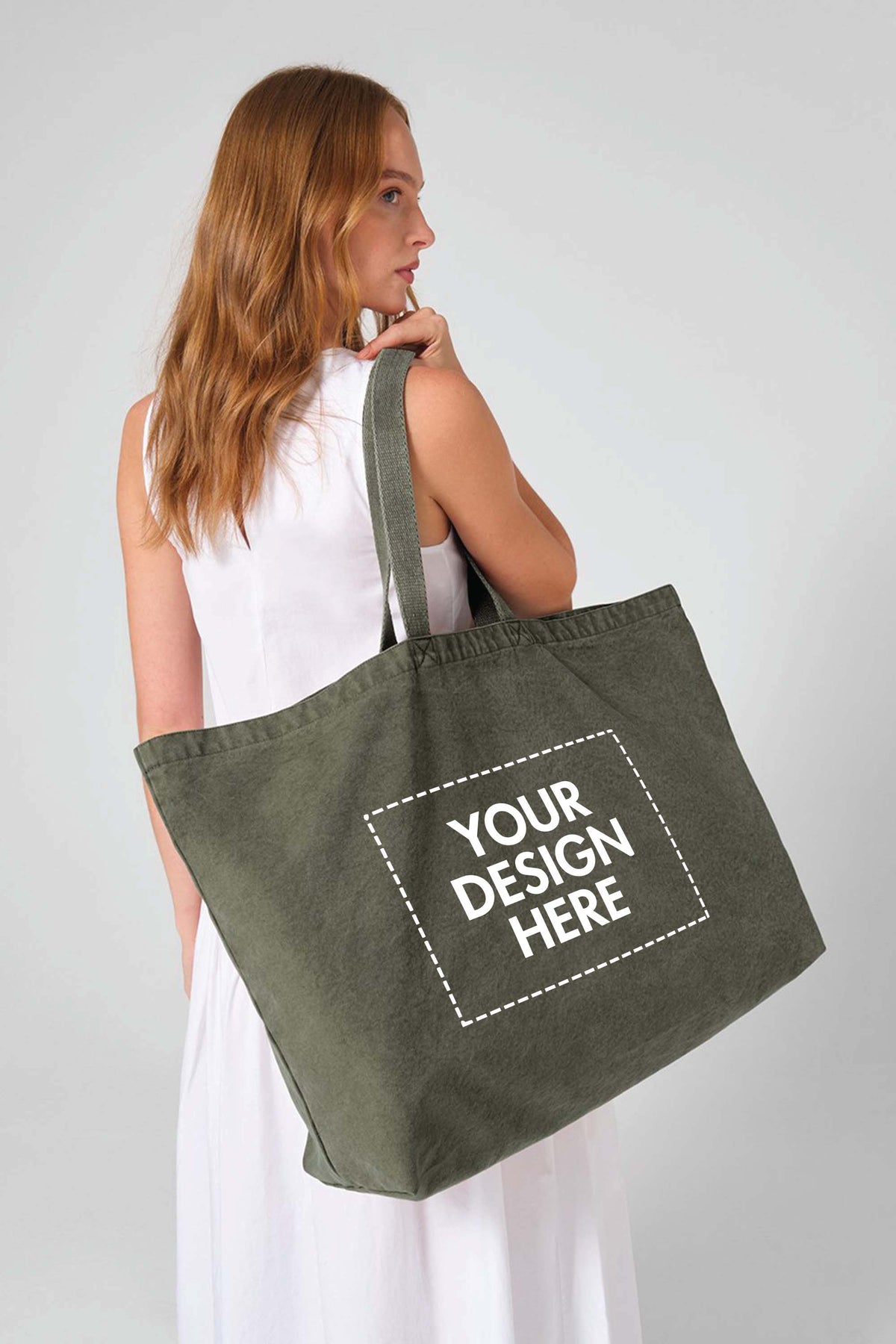 407gsm Acid Washed Oversized Cotton Tote Bag – Blank for Print Wholesale