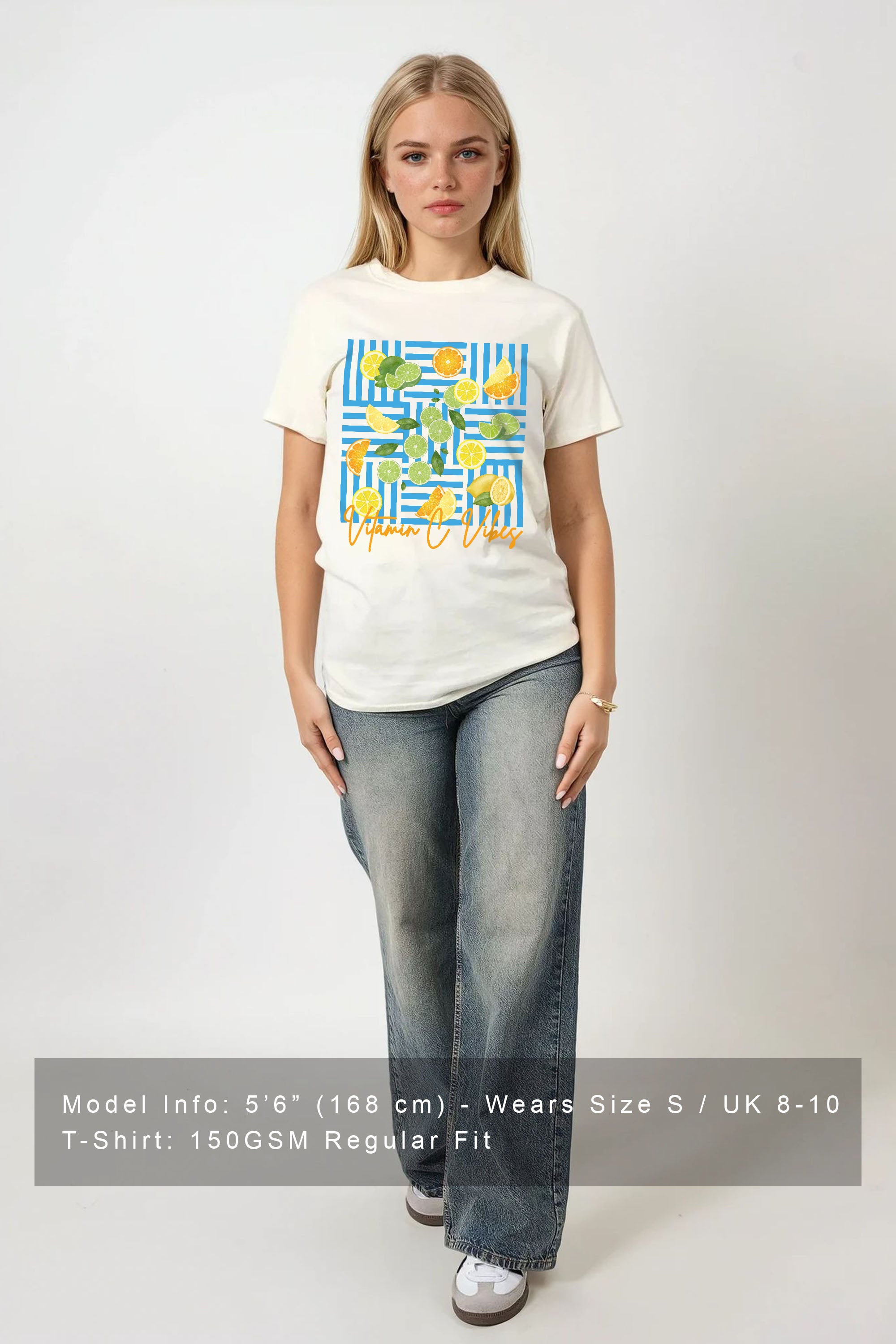 Regular Fit T-shirt in Vitamin C Vibes Lemons Print