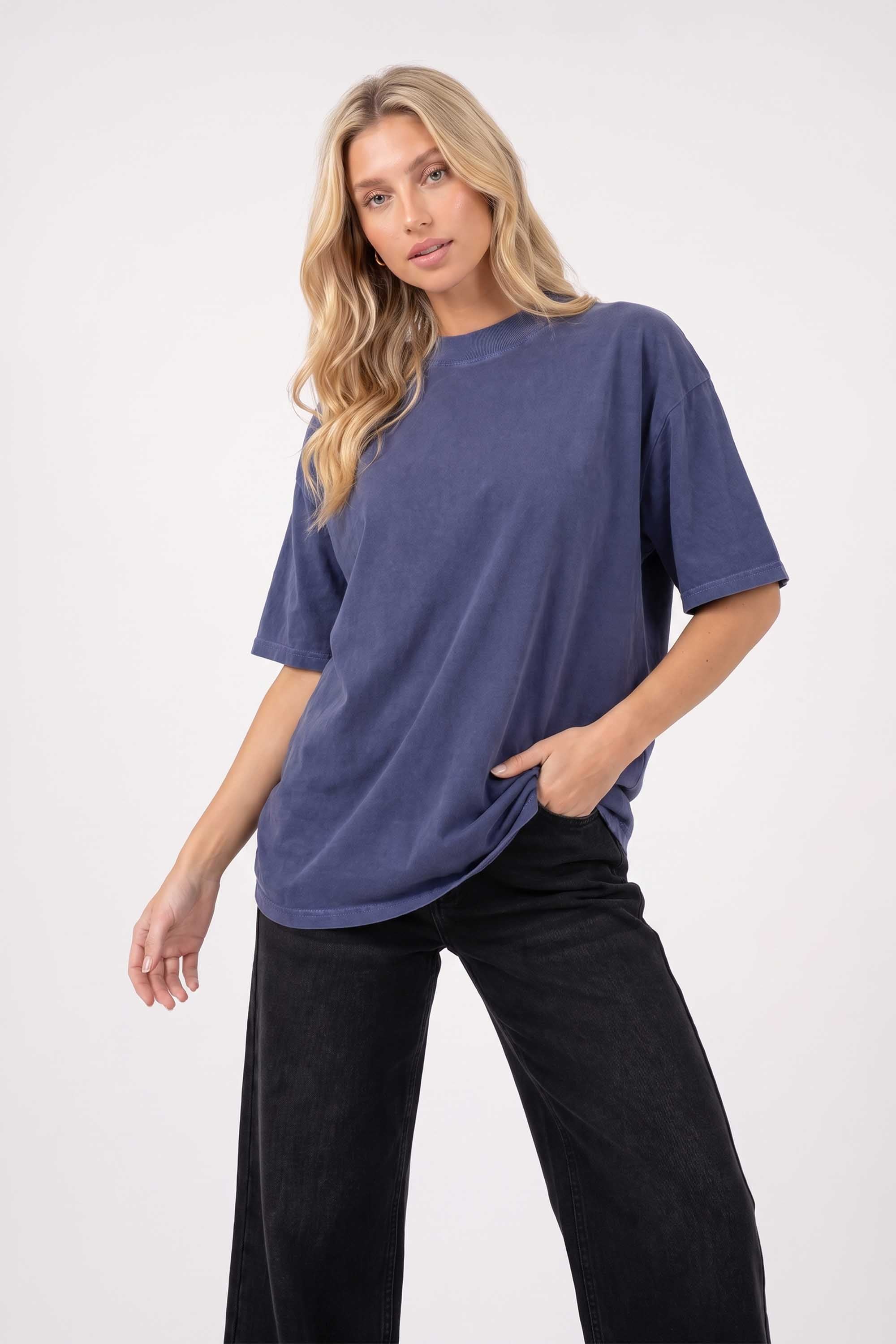220GSM Unisex Oversized Plain Acid Washed T-Shirts