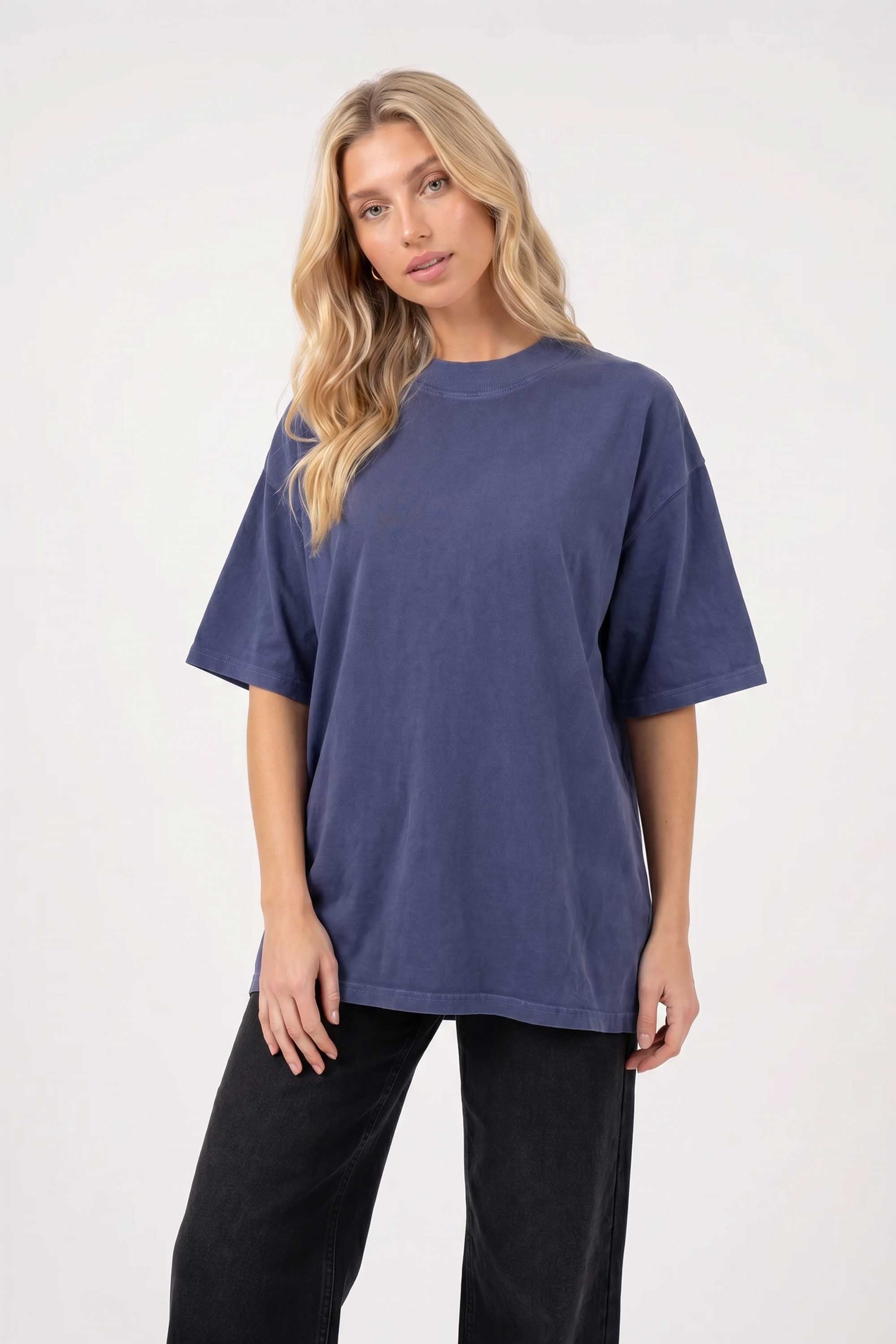 220GSM Unisex Oversized Plain Acid Washed T-Shirts