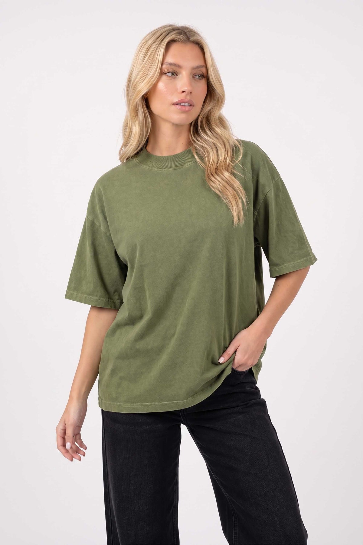 220GSM Unisex Oversized Plain Acid Washed T-Shirts