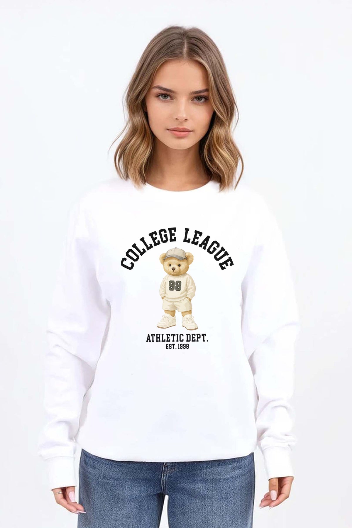College League Teddy Athletic Printed Sweatshirt