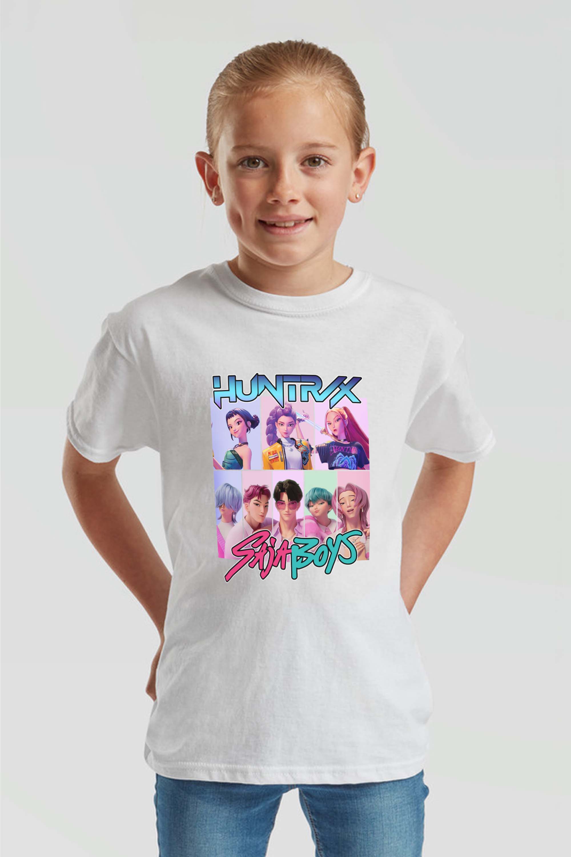 Kids K-Pop Anime Band Graphic Printed T-Shirt