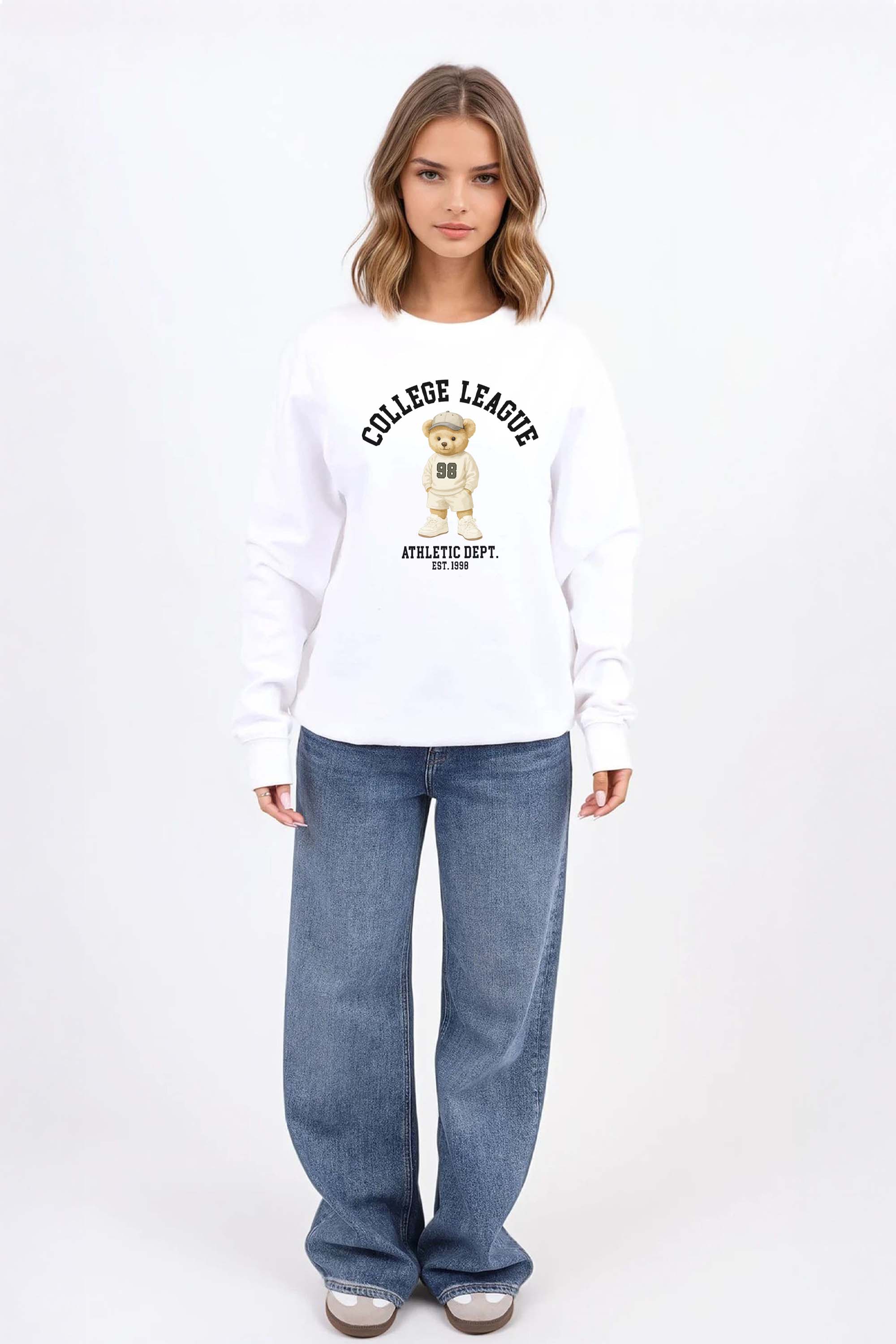 College League Teddy Athletic Printed Sweatshirt