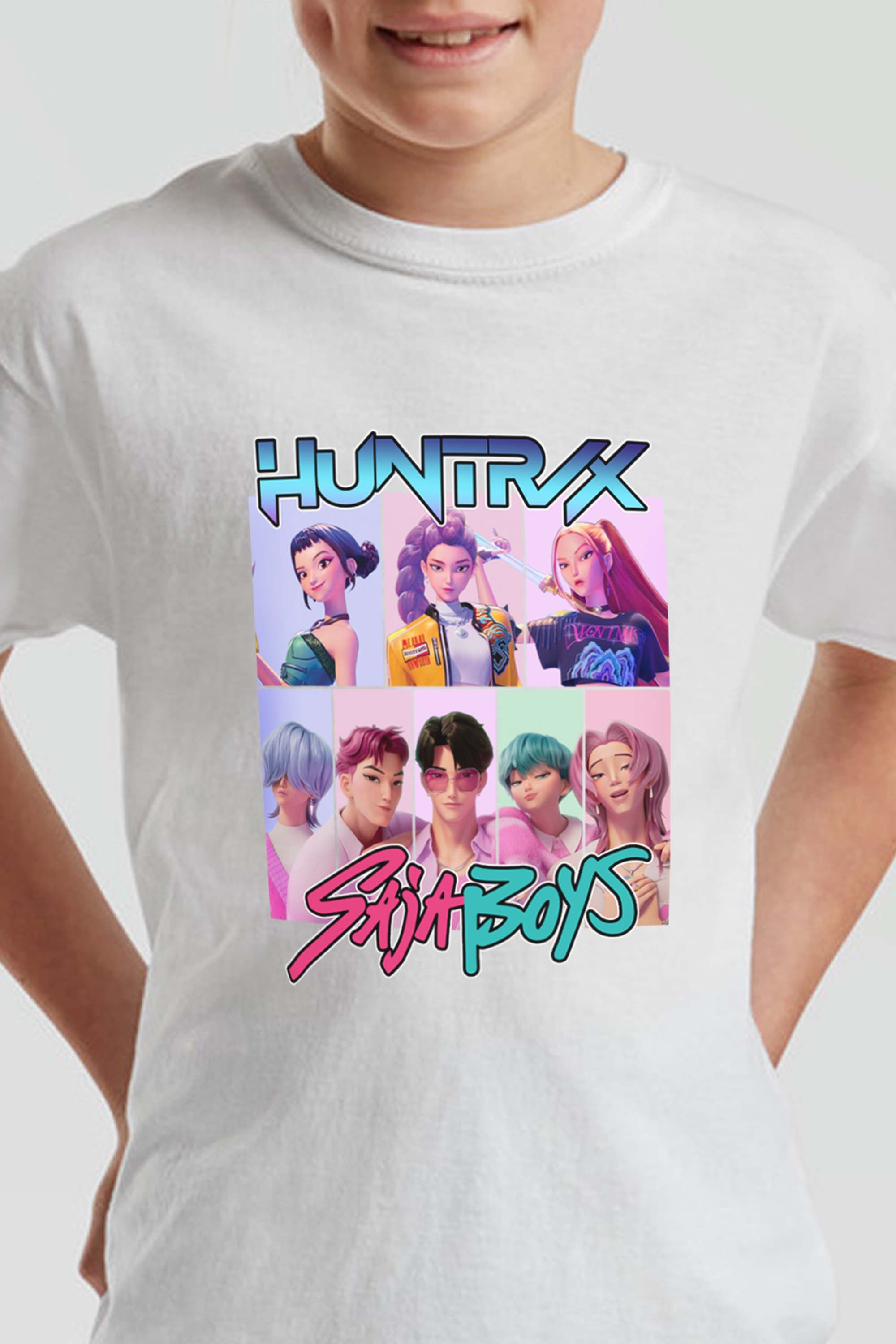 Kids K-Pop Anime Band Graphic Printed T-Shirt