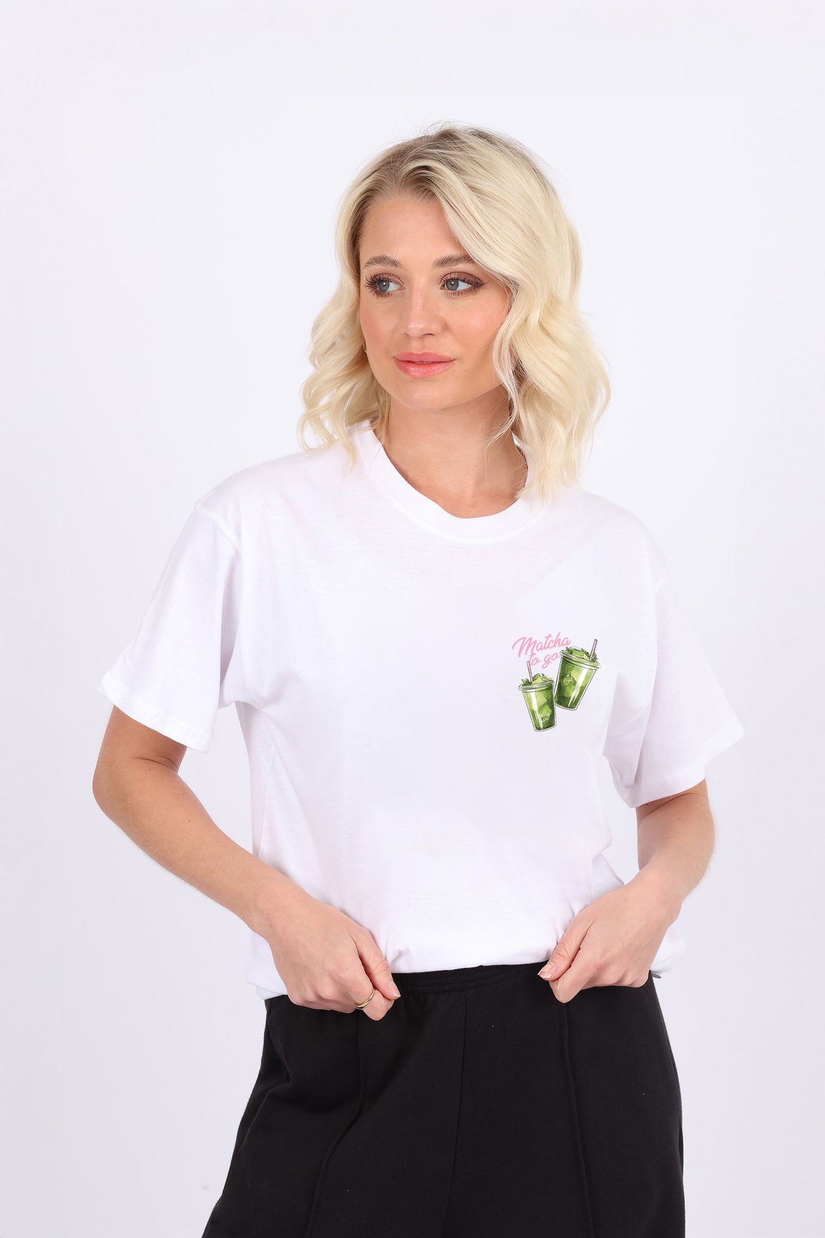 Regular Fit T-shirt in Matcha To Go Print