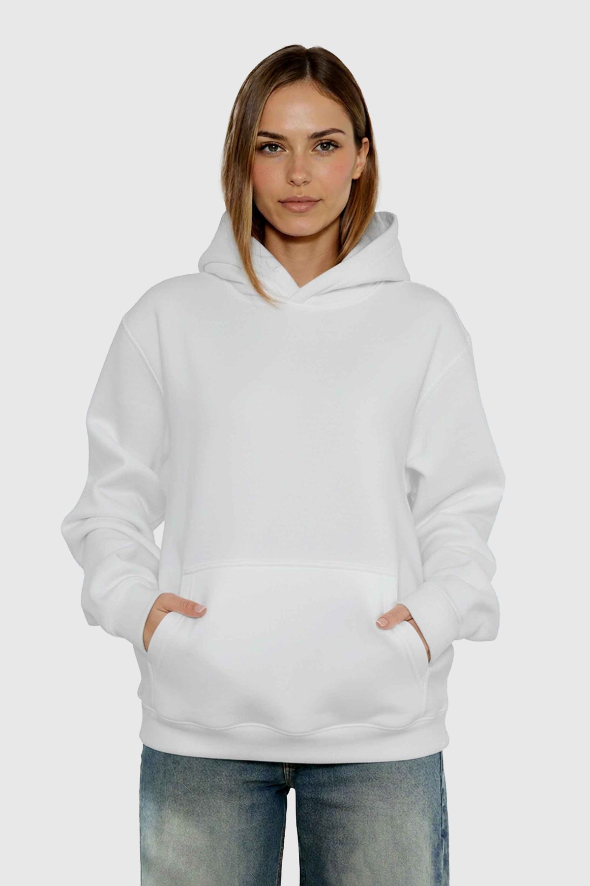 Unisex 280GSM Ringspun Blended Plain Hoodie