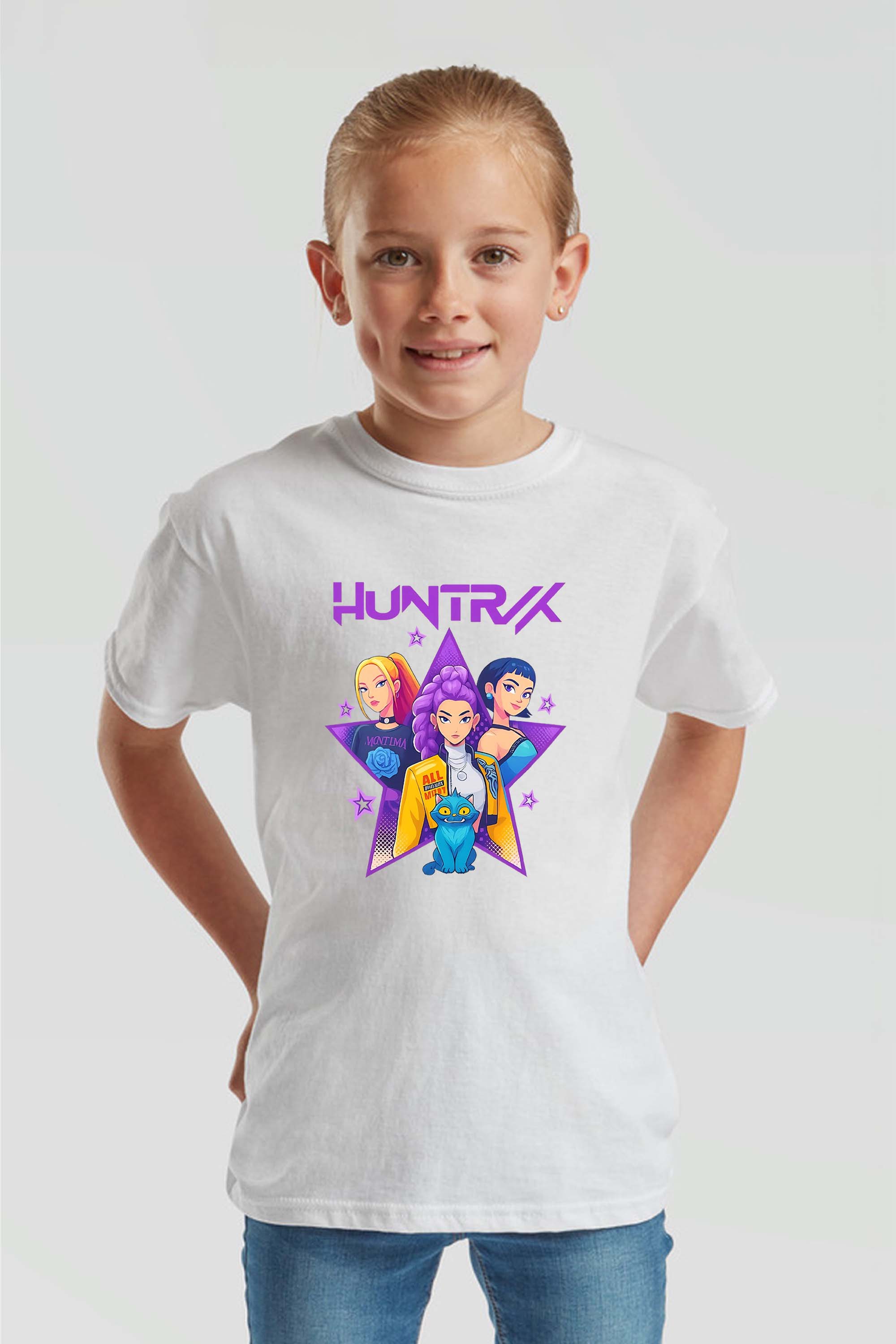 Kids K-Pop Star Squad Graphic Printed T-Shirt