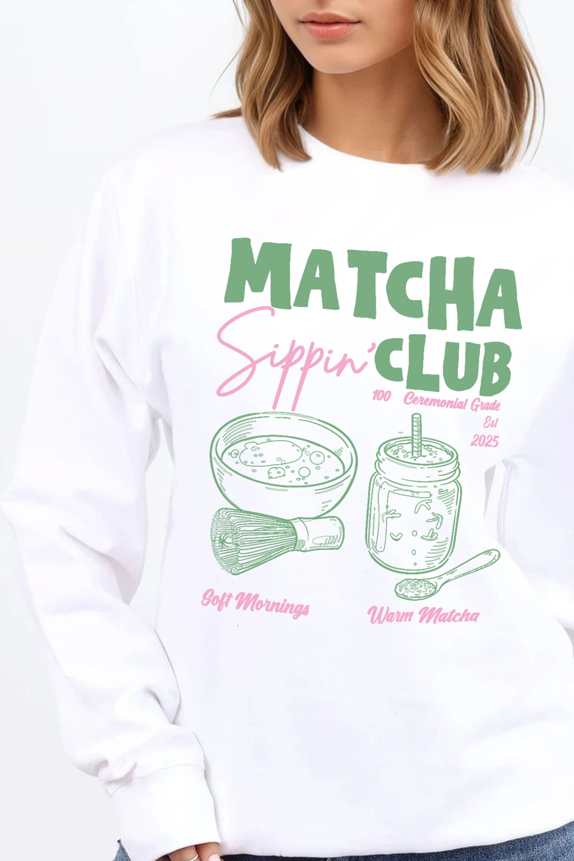 Matcha Club Printed Sweatshirt