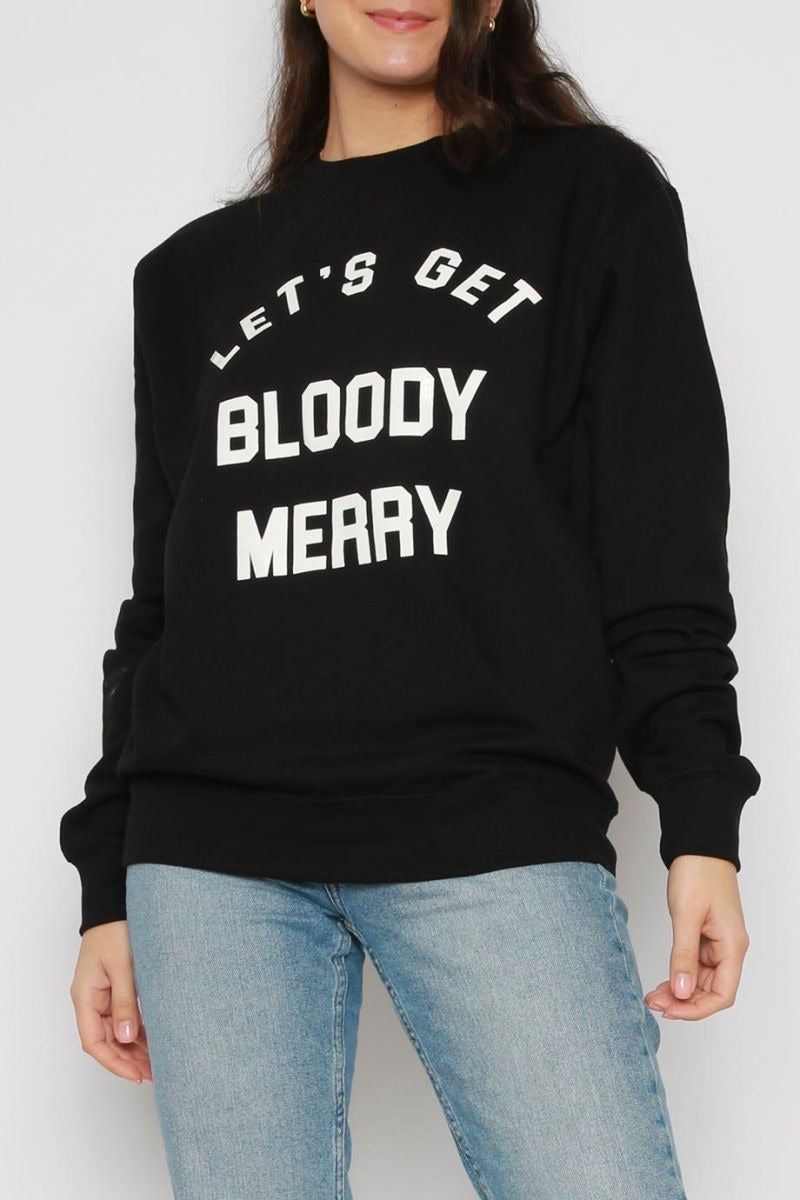 CHRISTMAS LET'S GET BLOODY MERRY OVERSIZED SWEATSHIRT (PACK OF 6)