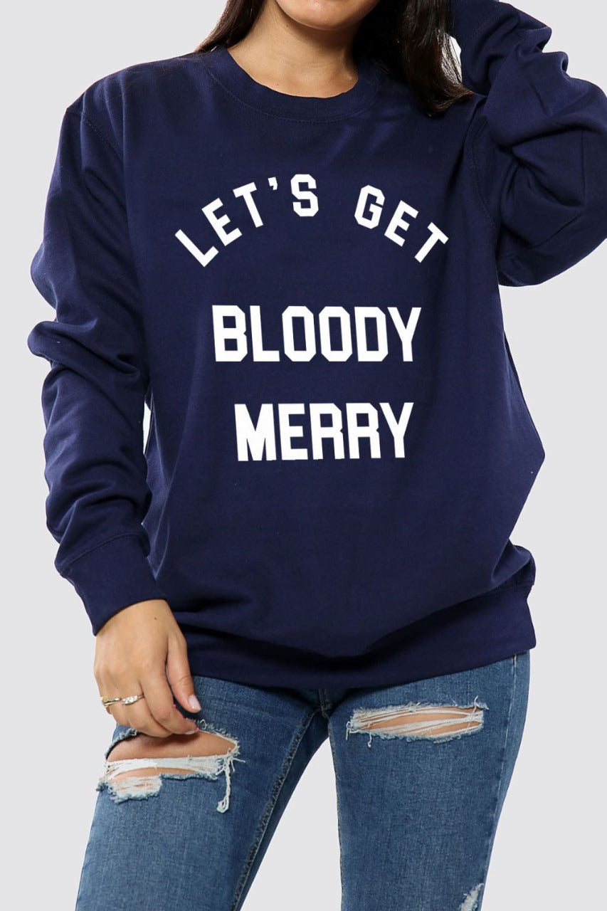 CHRISTMAS LET'S GET BLOODY MERRY OVERSIZED SWEATSHIRT (PACK OF 6)