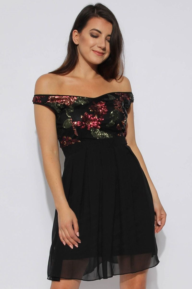 SEQUIN FLORAL SKATER DRESS (PACK OF 6)