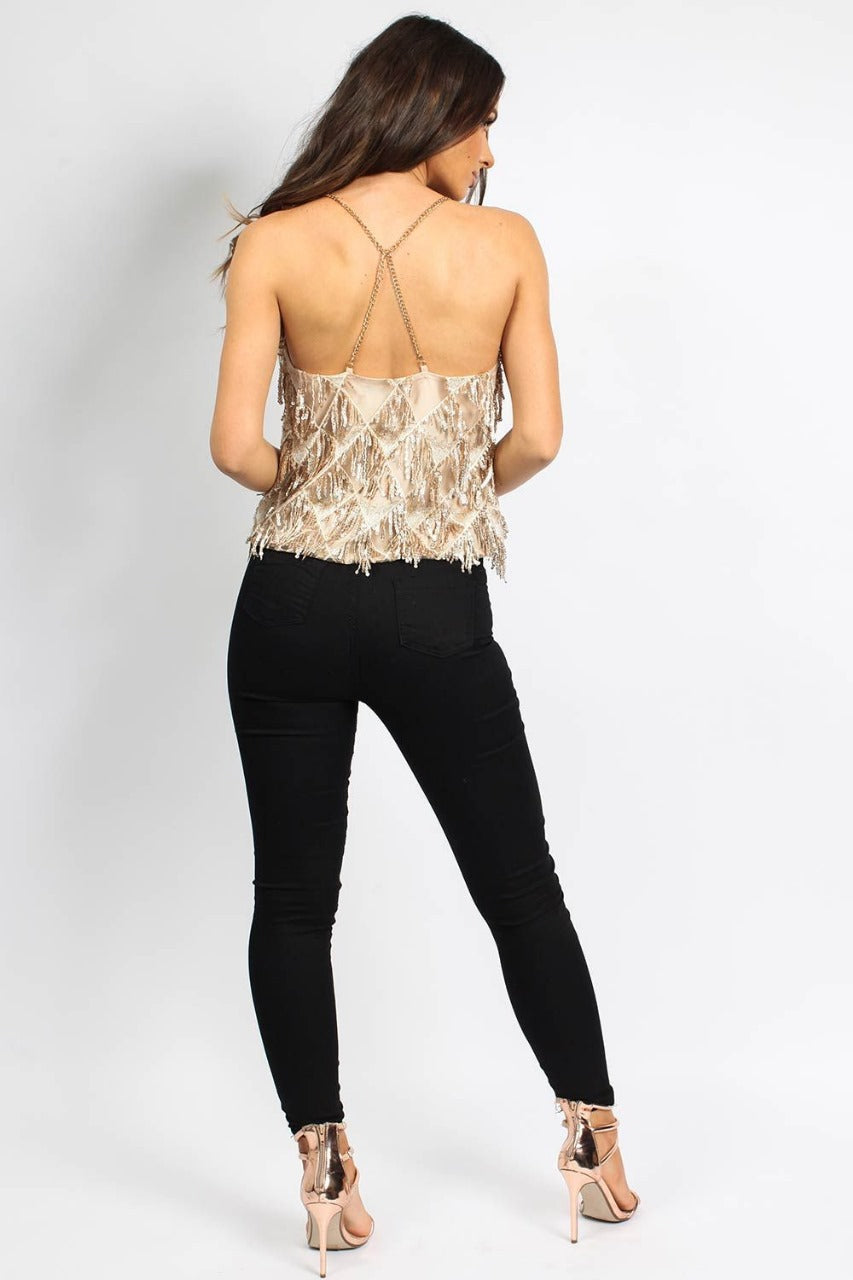 TASSEL CHAIN SEQUIN TOP (PACK OF 7)