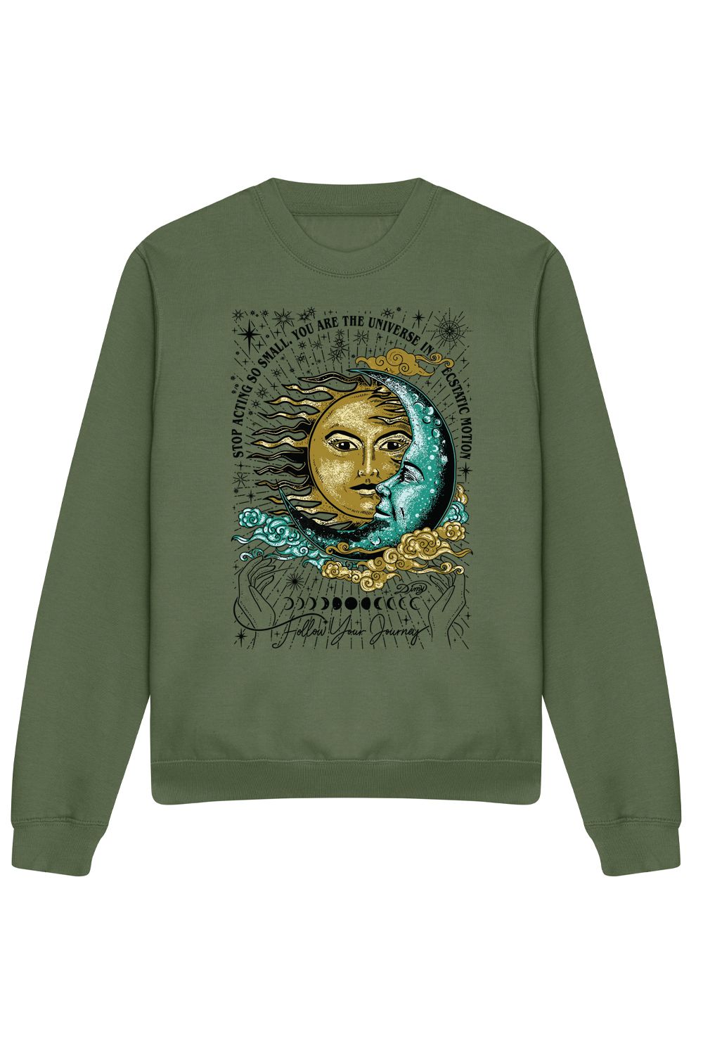 FOLLOW YOUR JOURNEY SWEATSHIRT IN EARTHY GREEN (CUSTOM PACKS)