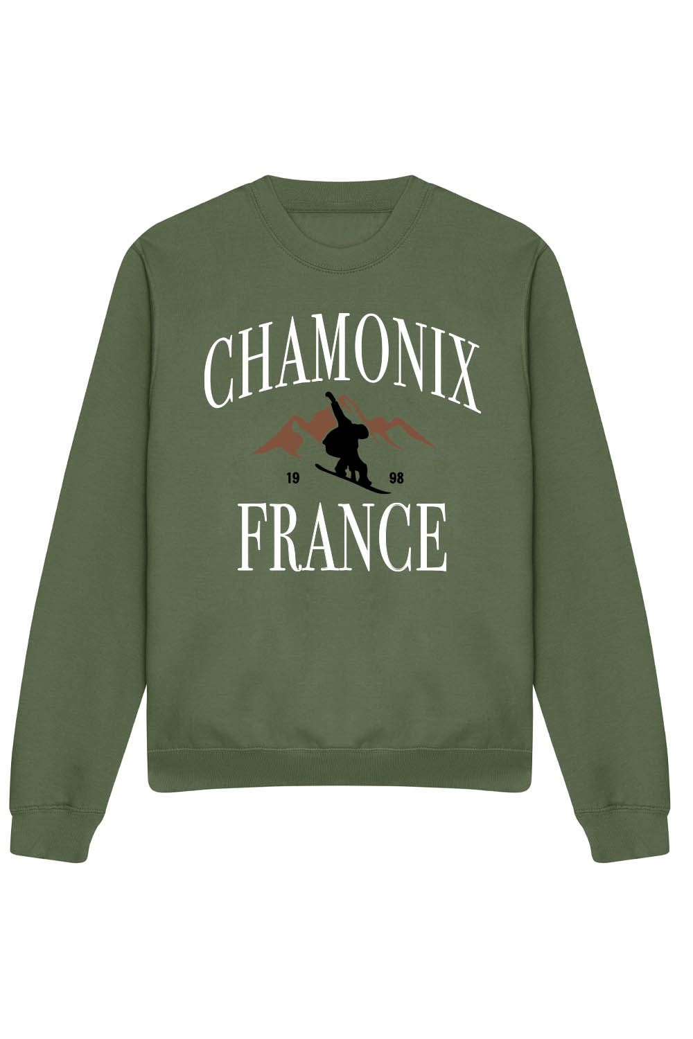 CHAMONIX SWEATSHIRT IN EARTHY GREEN (CUSTOM PACKS)