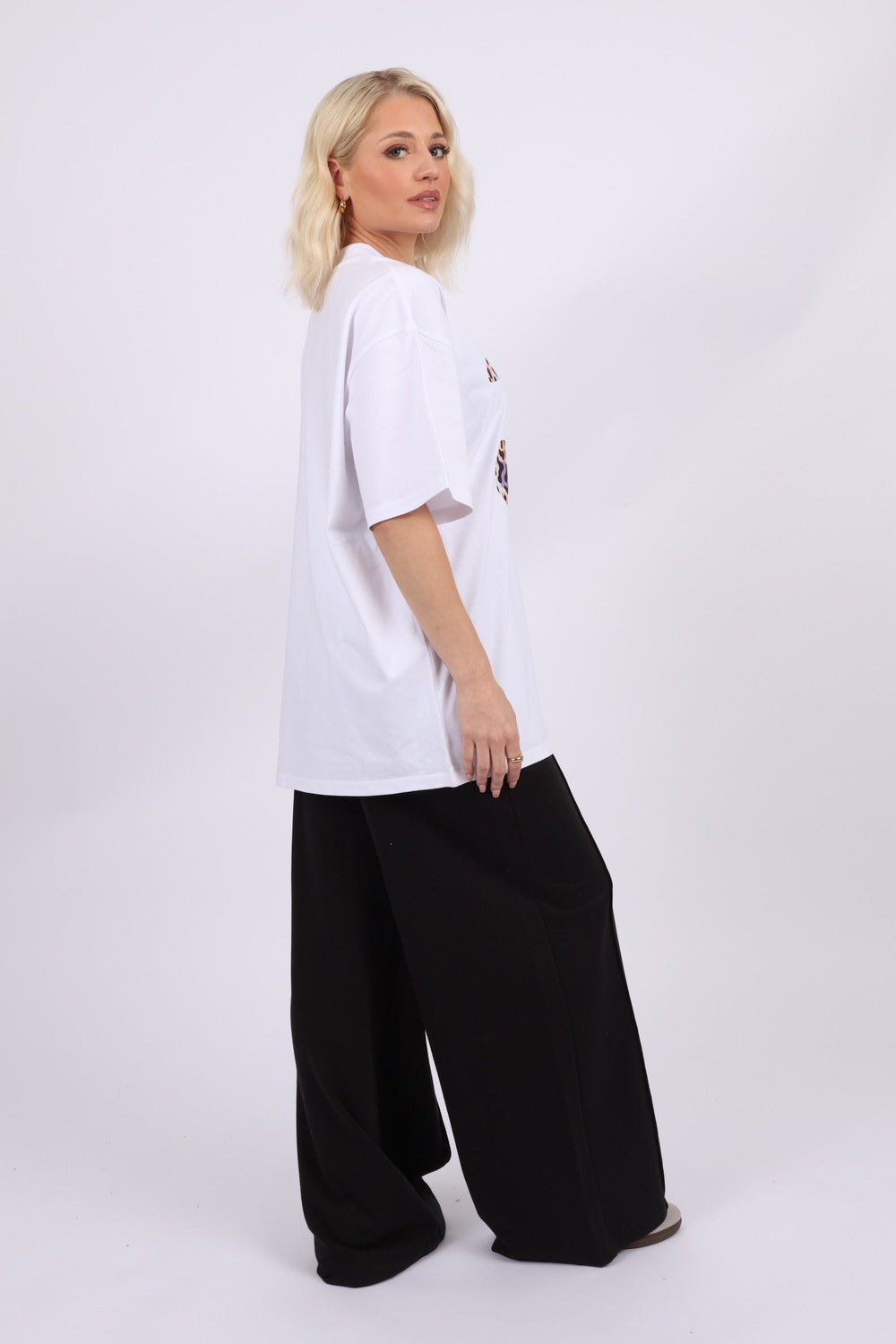 220GSM Oversized T-Shirt In Multi Leopard Print Mon Cherries