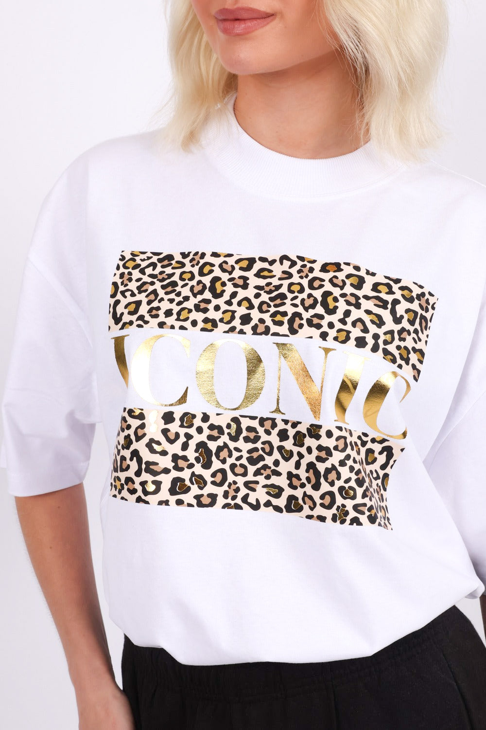 220GSM Oversized T-Shirt In Iconic Leopard Foil Print