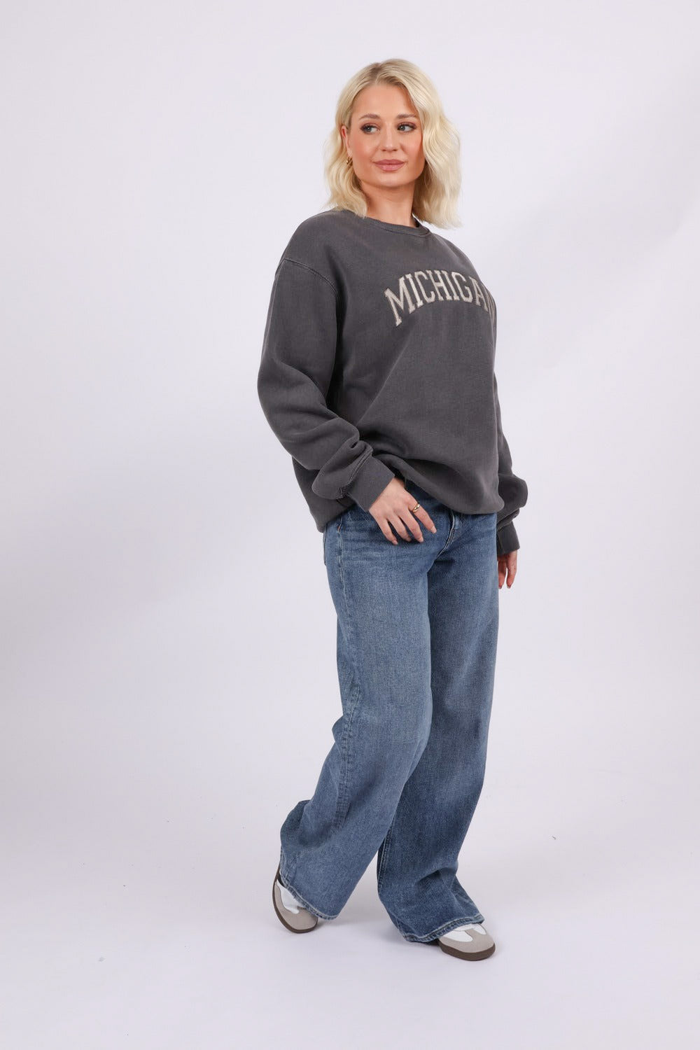 Overdye Embroidered Michigan Sweatshirt