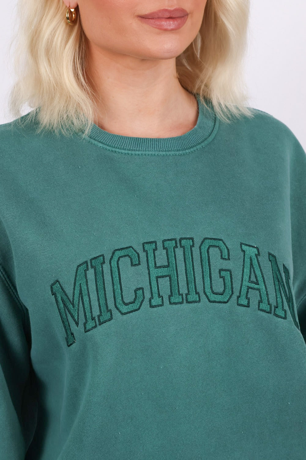 Overdye Embroidered Michigan Sweatshirt