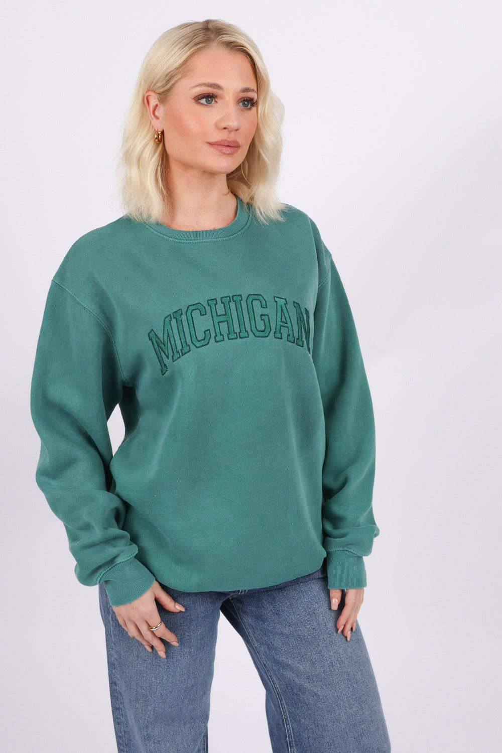 Overdye Embroidered Michigan Sweatshirt