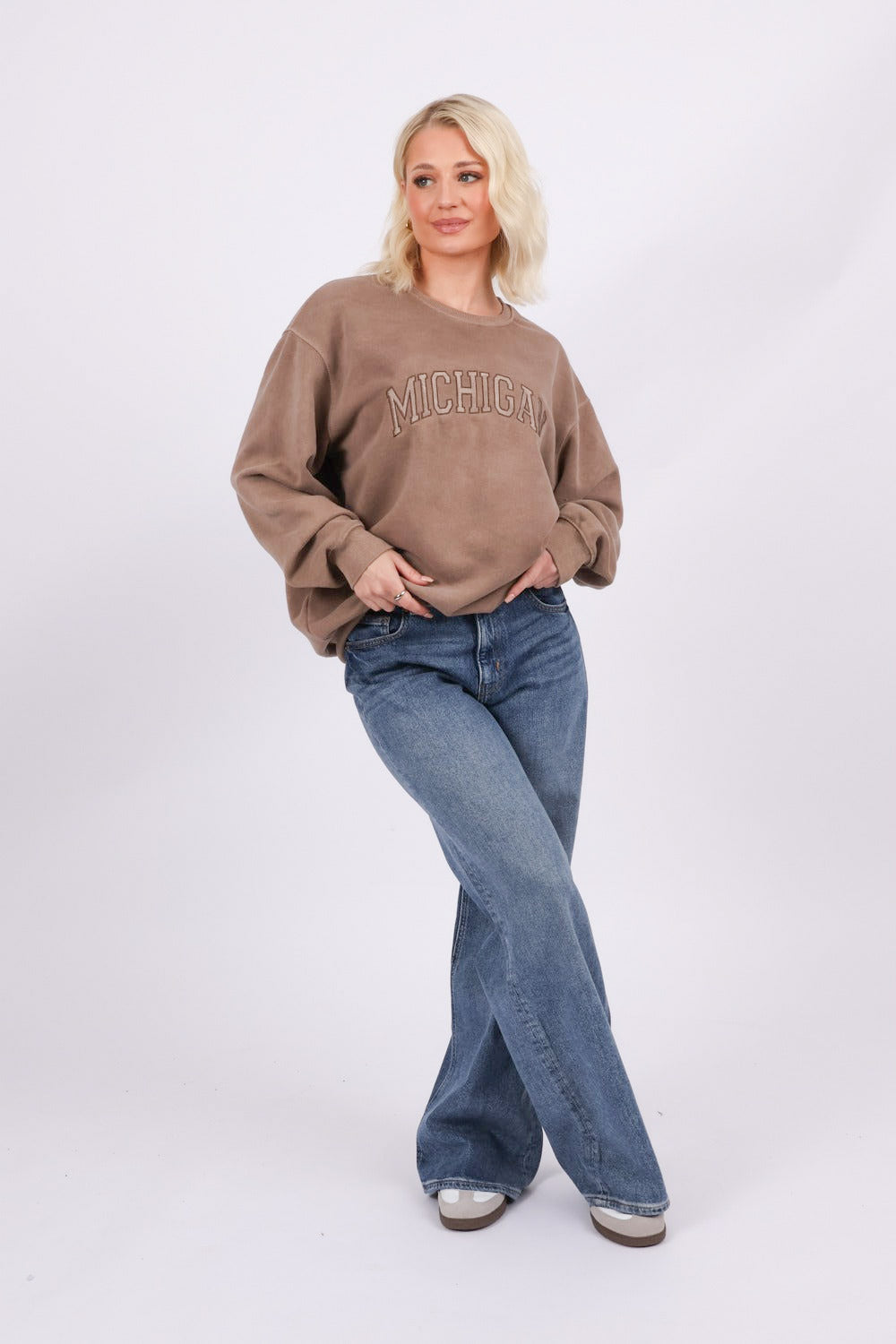 Overdye Embroidered Michigan Sweatshirt