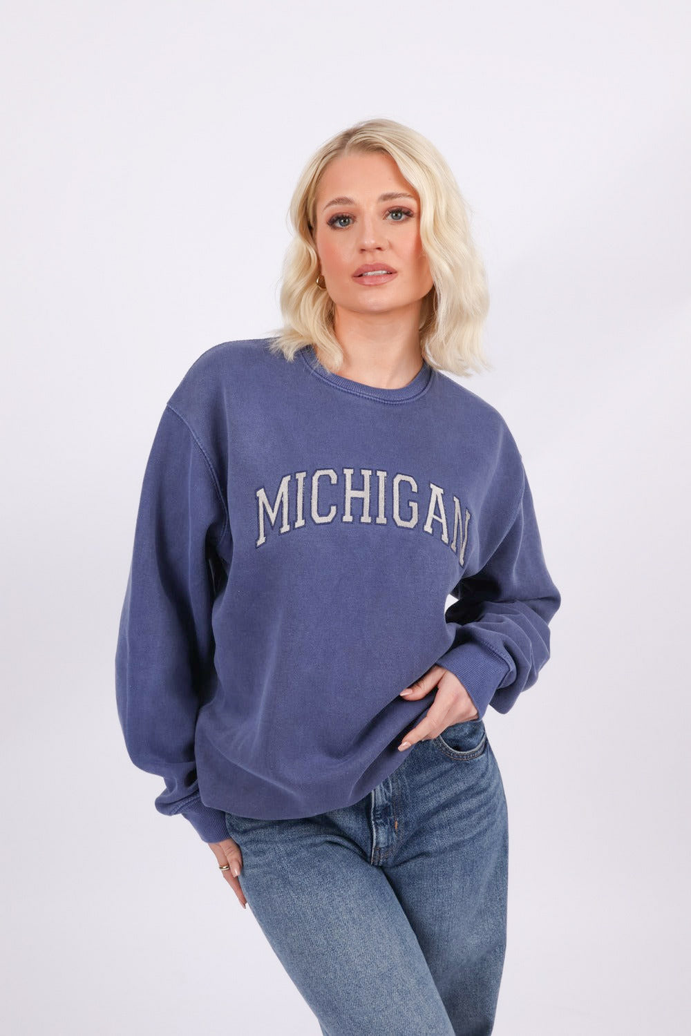 Overdye Embroidered Michigan Sweatshirt